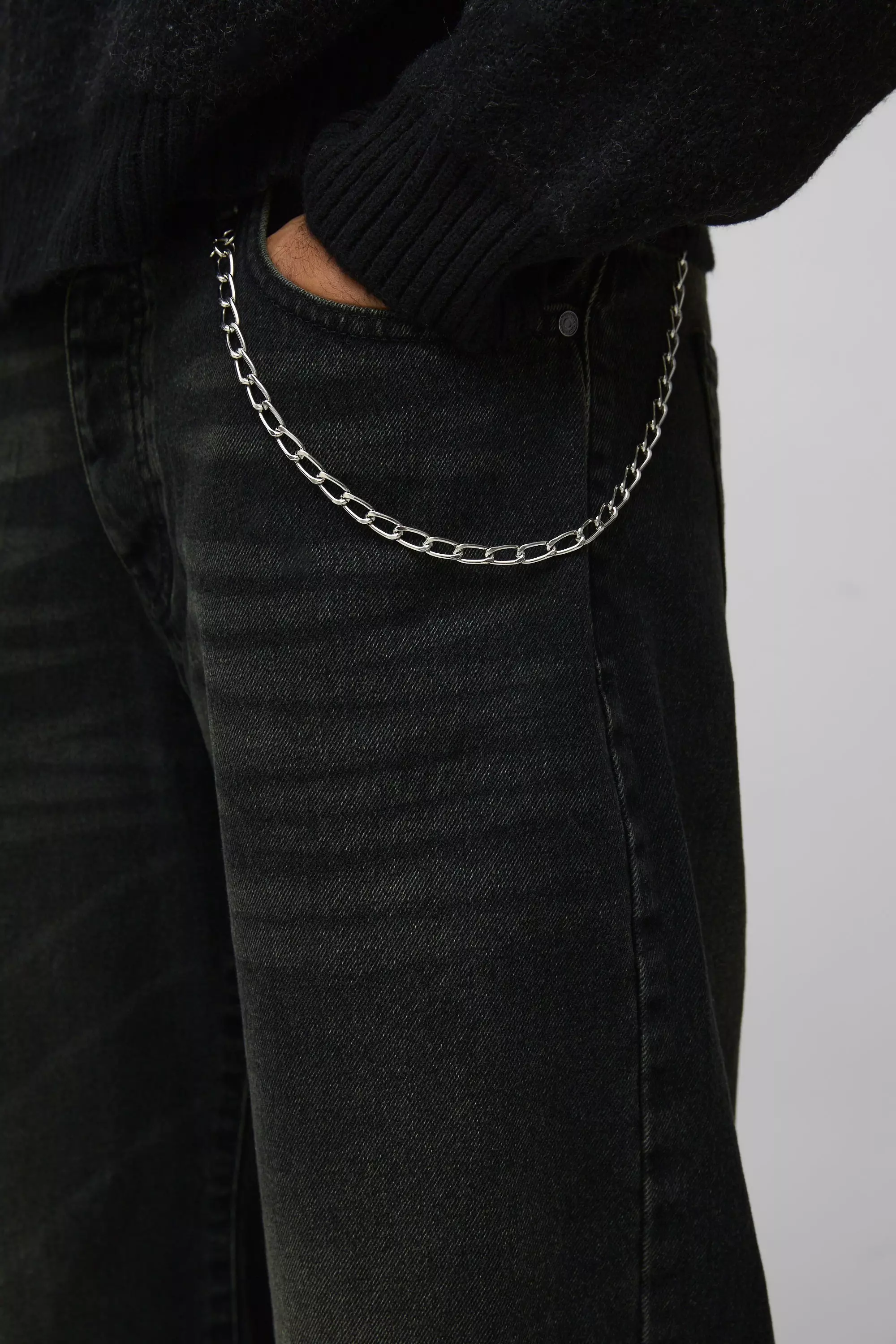 Petrol Relaxed Rigid Chain Detail Gusset Denim Jeans alternative image