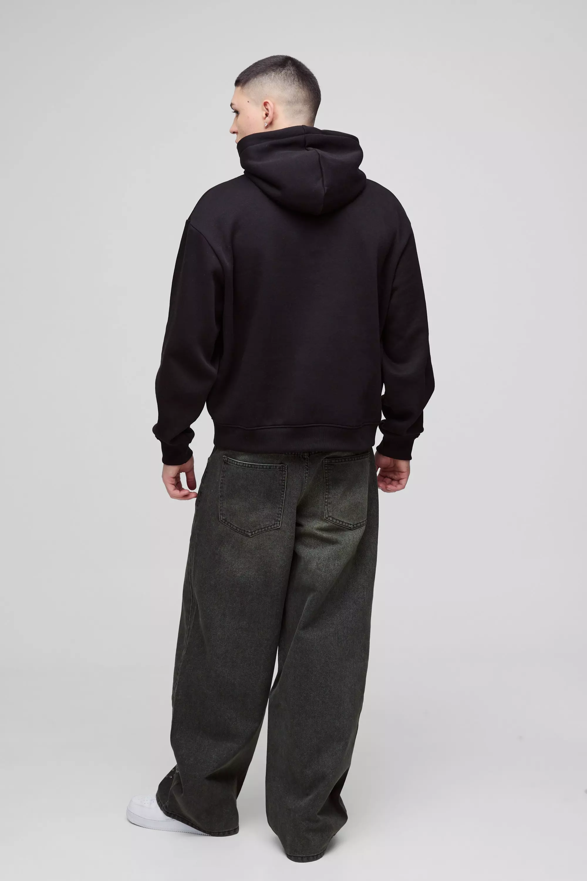 Petrol Baggy Rigid Cross Stud Applique Denim Jeans alternative image