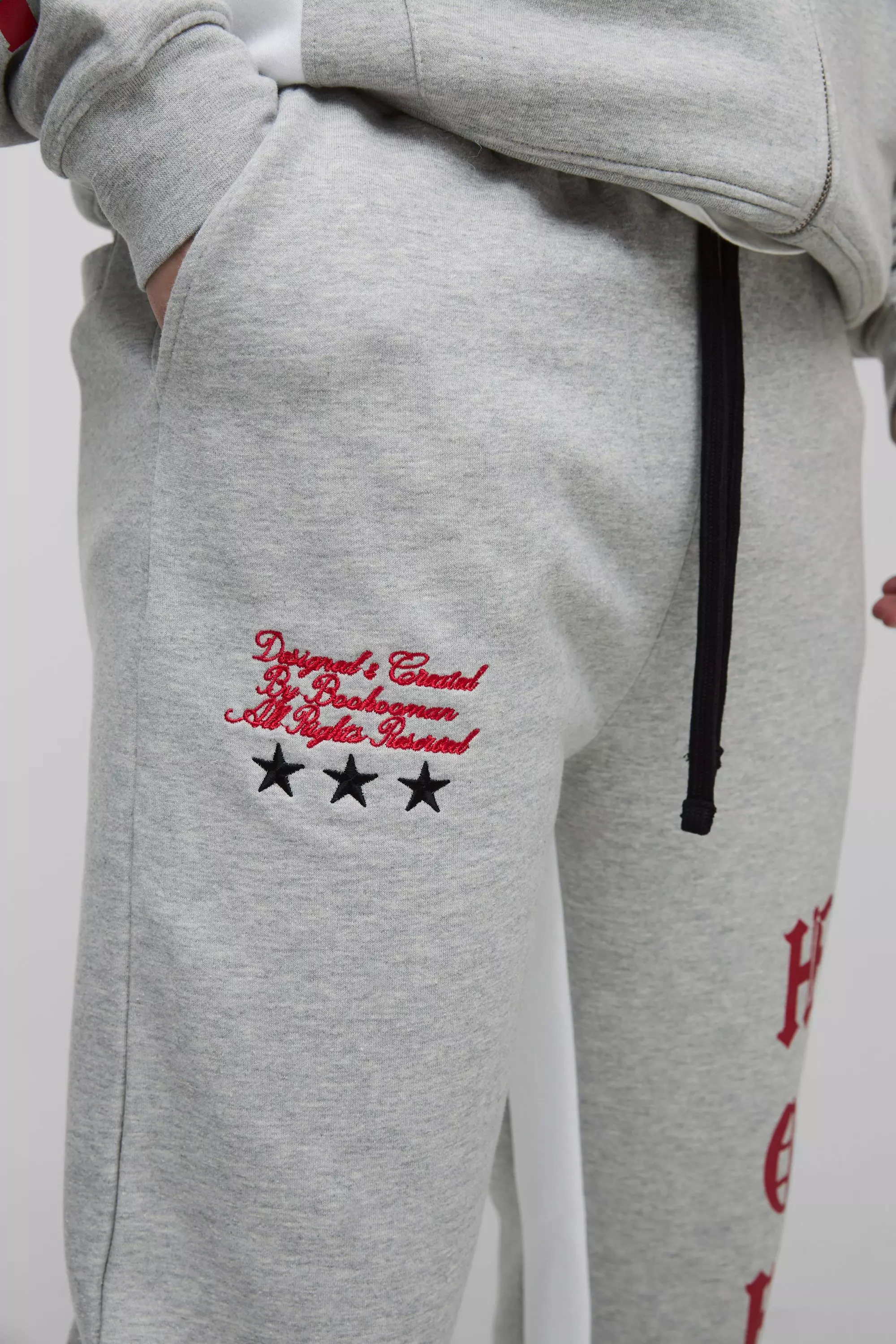 Grey Tall Slim Stacked Homme Gusset Joggers alternative image