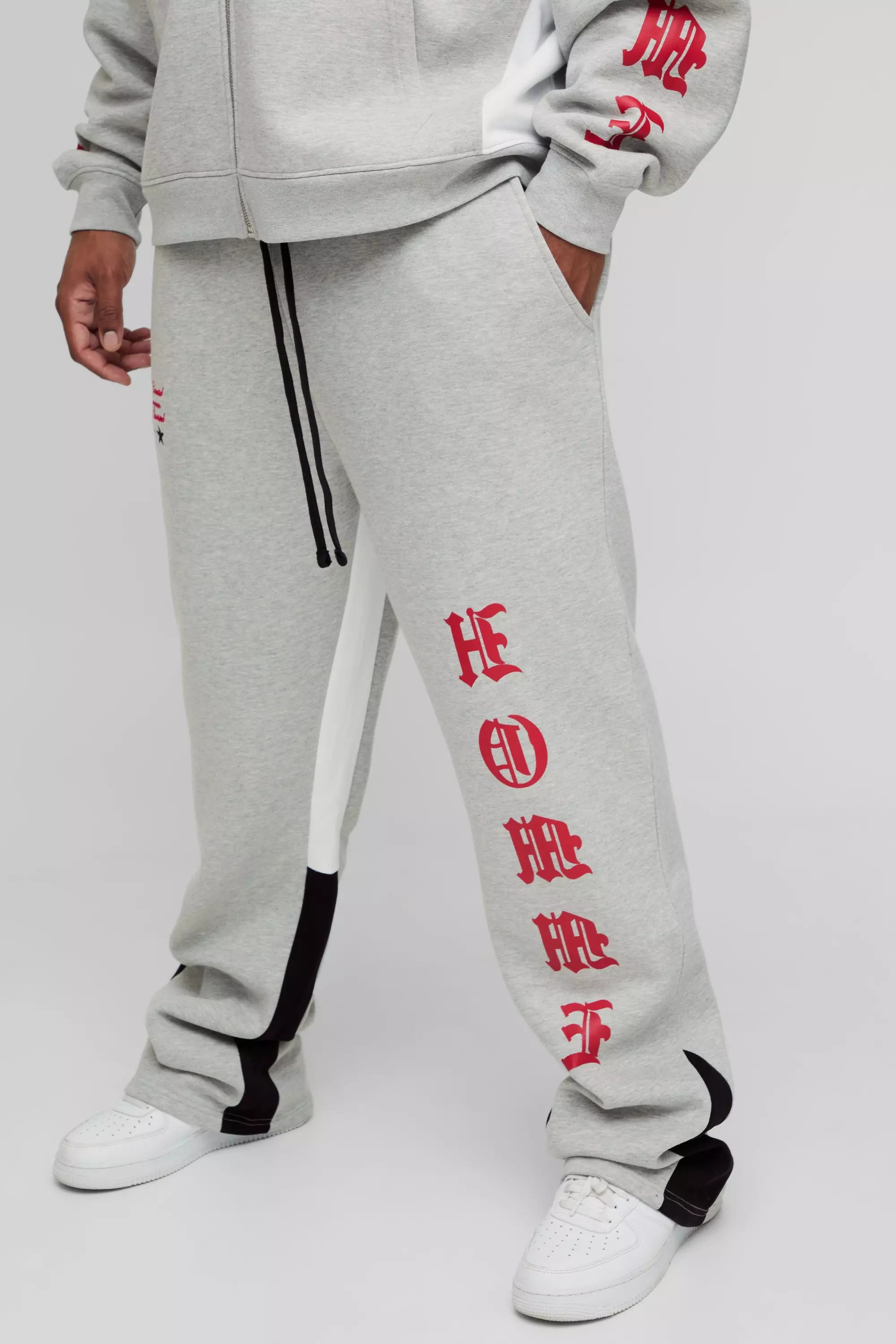 Grey Plus Slim Stacked Homme Gusset Sweatpants alternative image