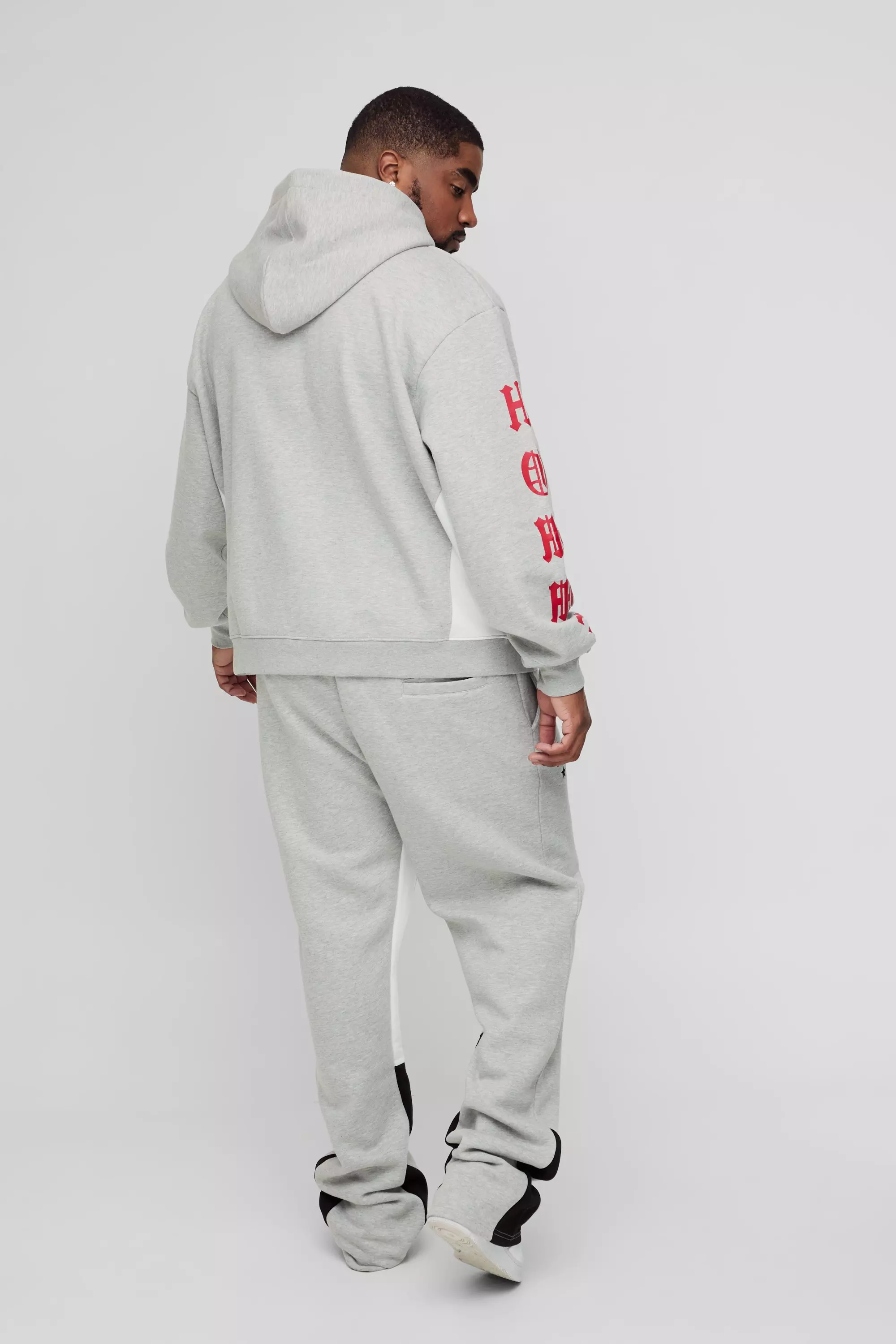 Grey Plus Slim Stacked Homme Gusset Sweatpants alternative image