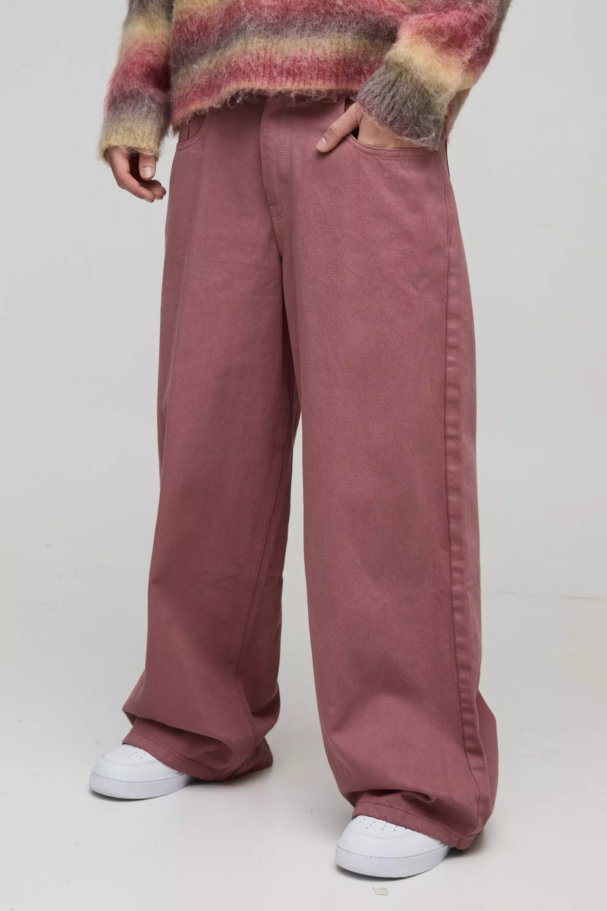 Mauve Extreem Baggy Gebleekte Jeans alternatieve afbeelding