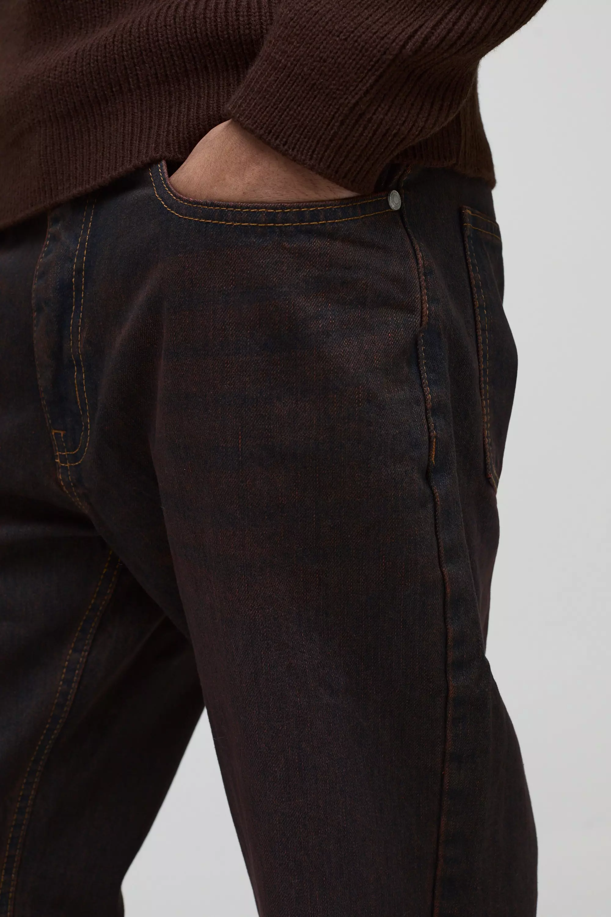Antique wash Antiek Gebleekte Jeans Met Rechte Pijpen alternatieve afbeelding