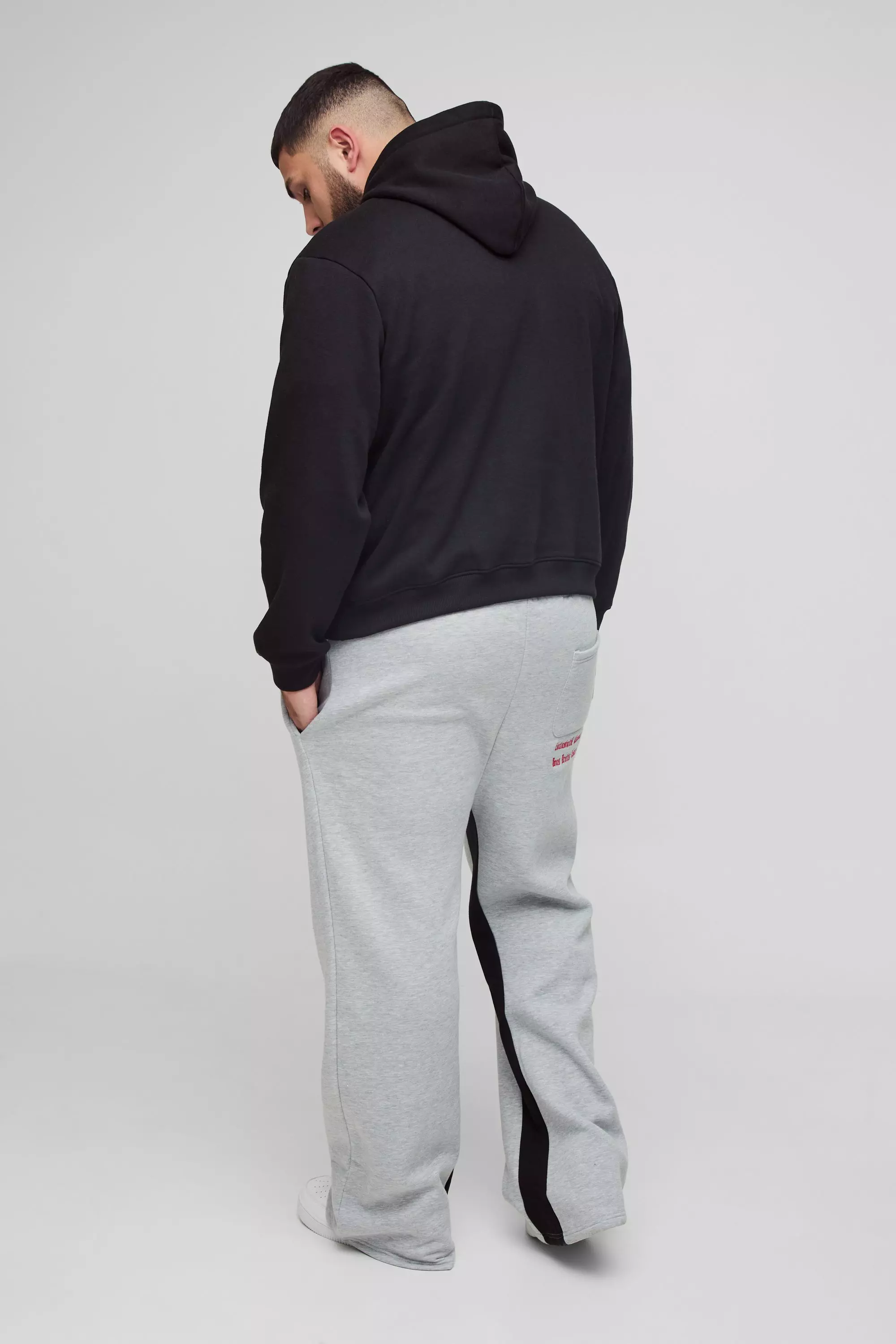 Grande taille - Jogging évasé à broderie - Official, Grey marl autre image