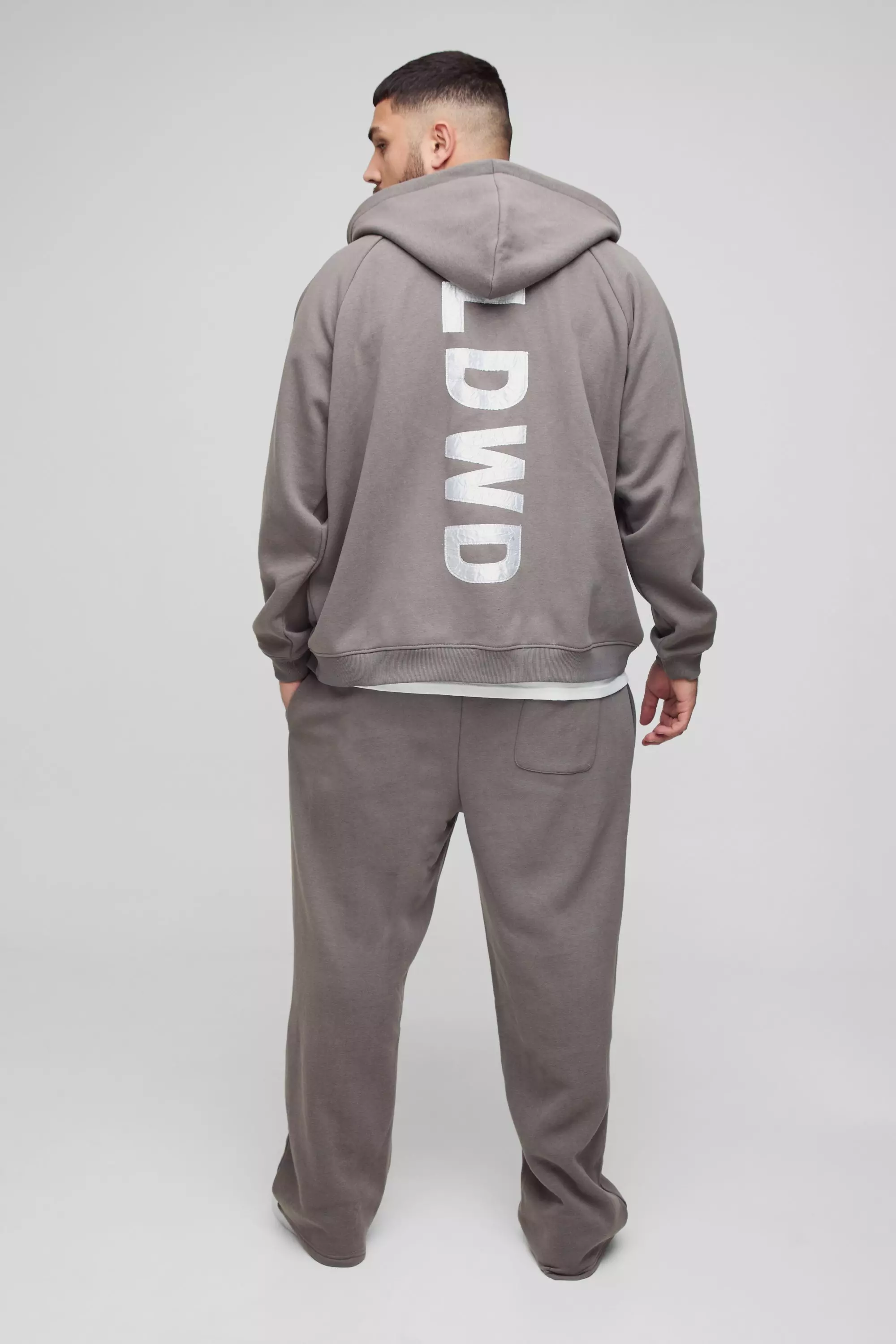 Charcoal Plus Relaxed Satin Applique WRLDWD Joggers alternative image