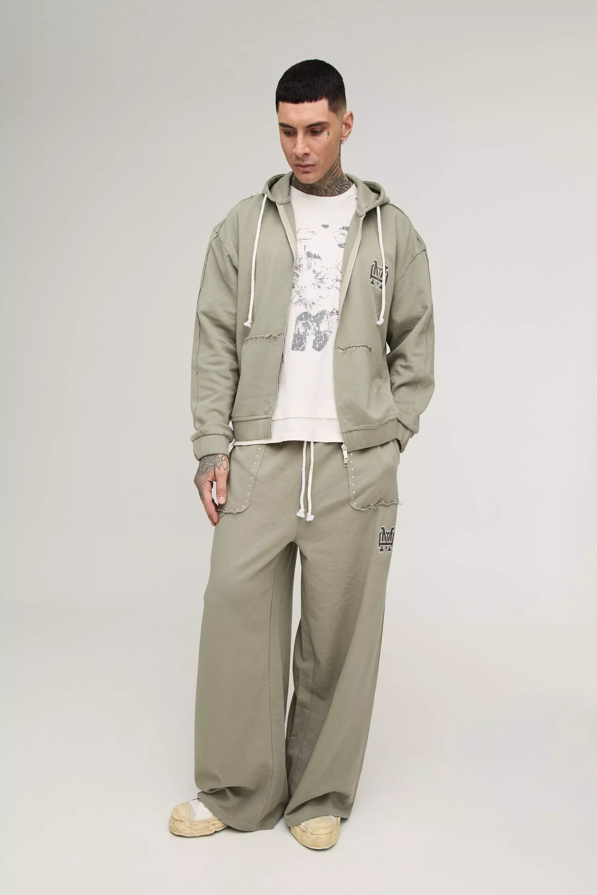 Tall - Survêtement oversize zippé, Stone autre image