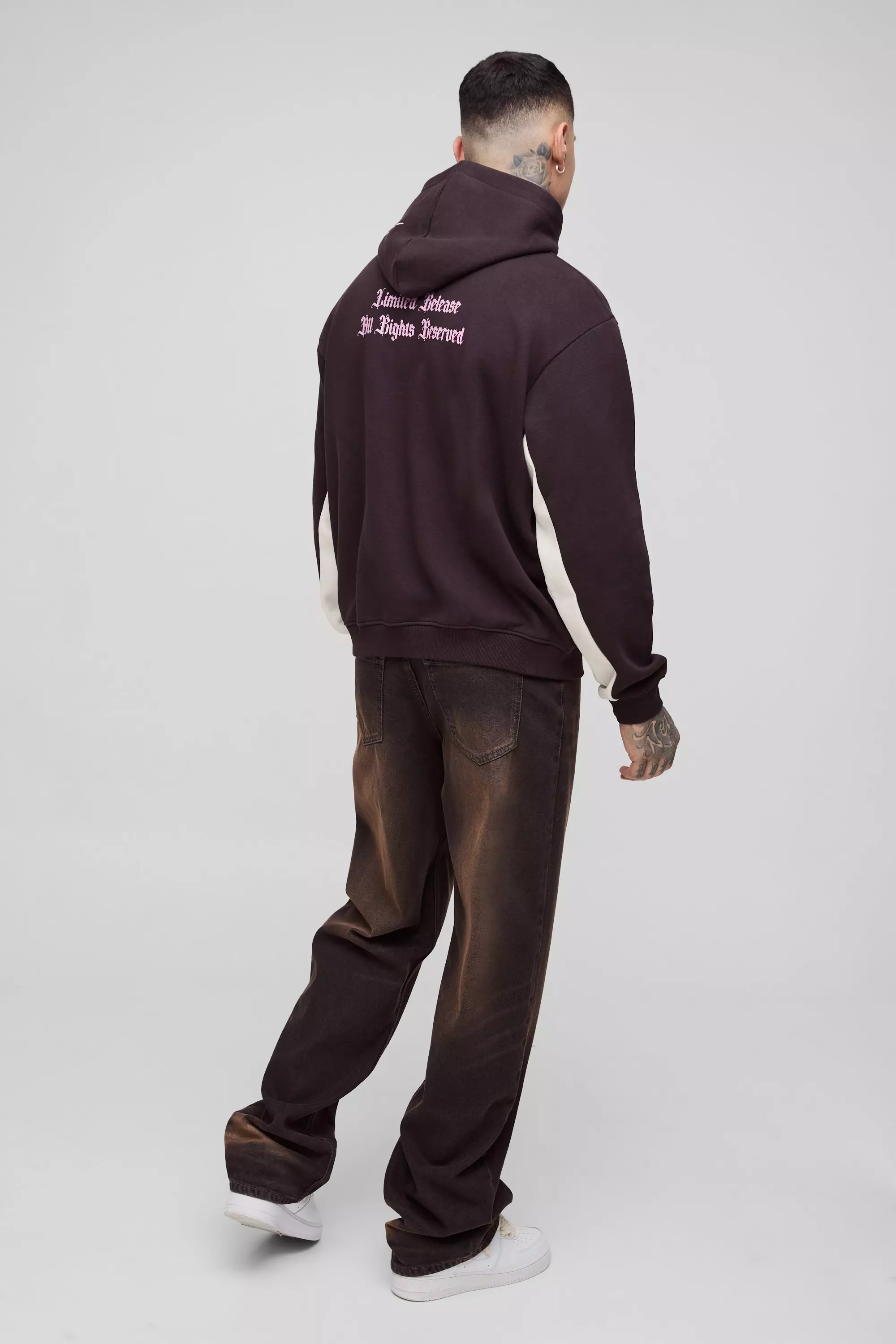 Tall - Sweat à capuche oversize zippé - Official, Chocolate autre image