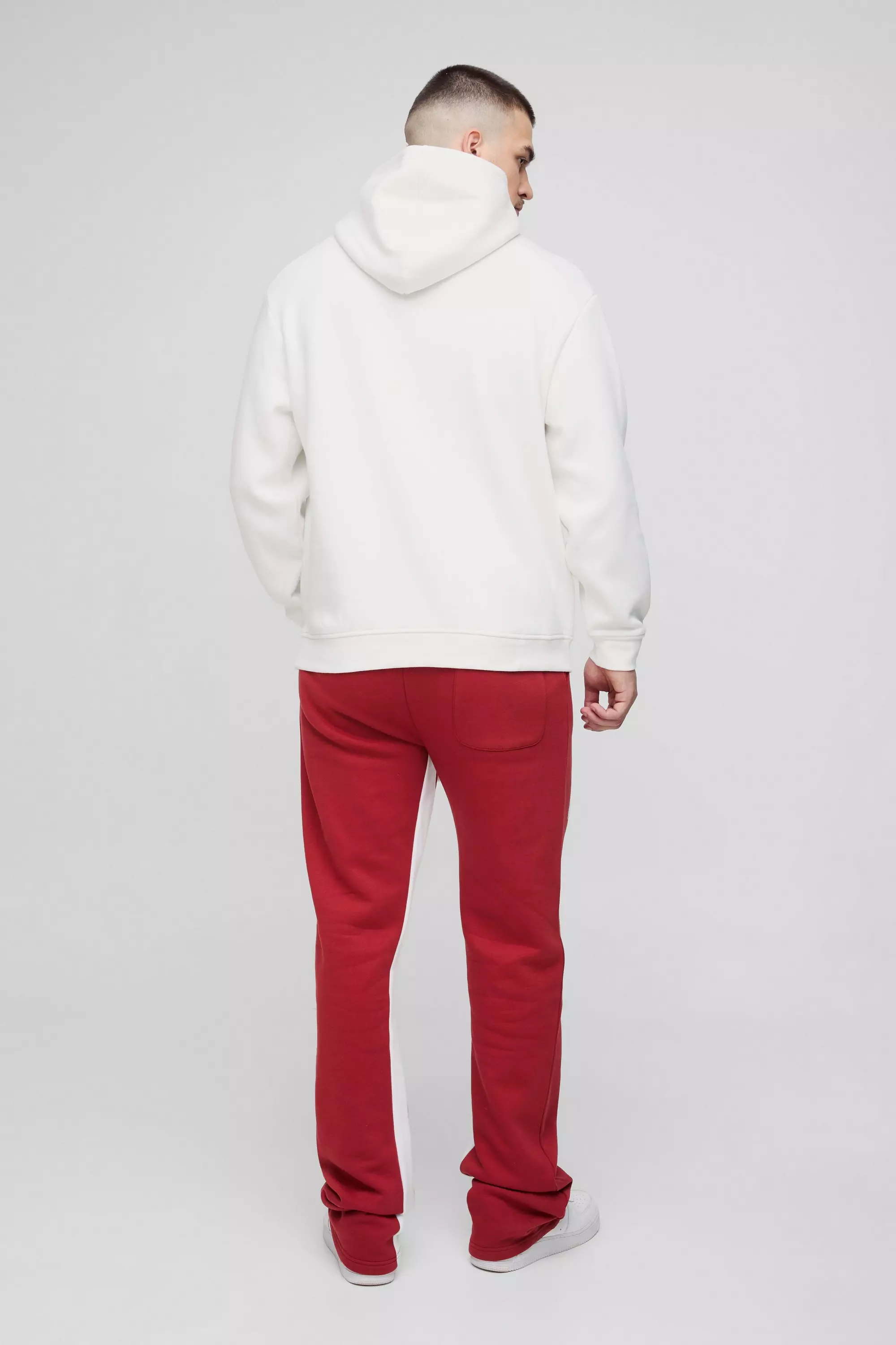 Red Tall Puff Print Slim Flare Stacked Gusset Joggers alternative image