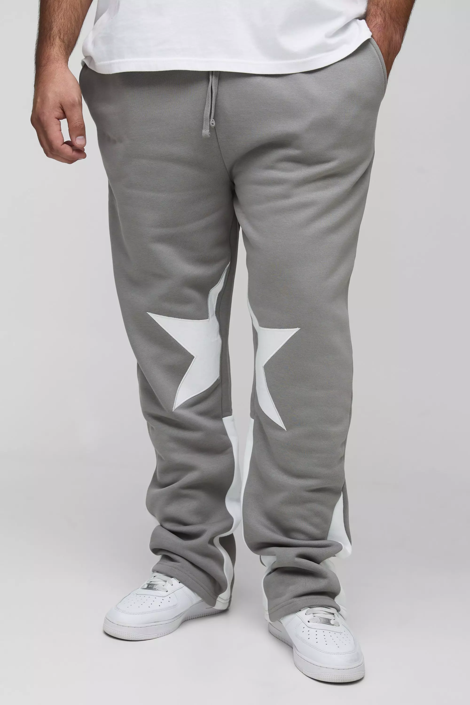 Charcoal Plus Applique Slim Star Gusset Sweatpants alternative image