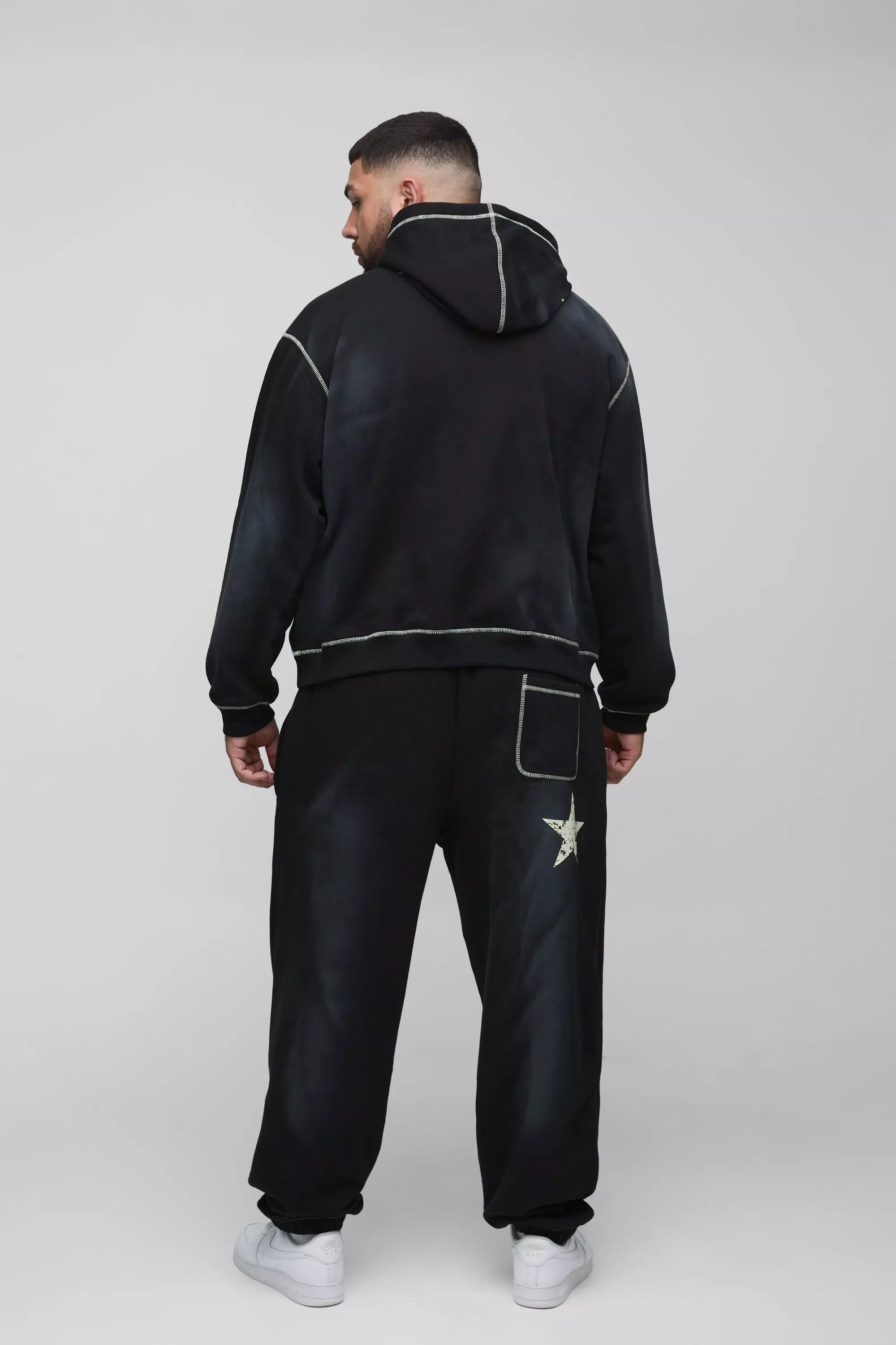 Boohooman black and white tracksuit 2025