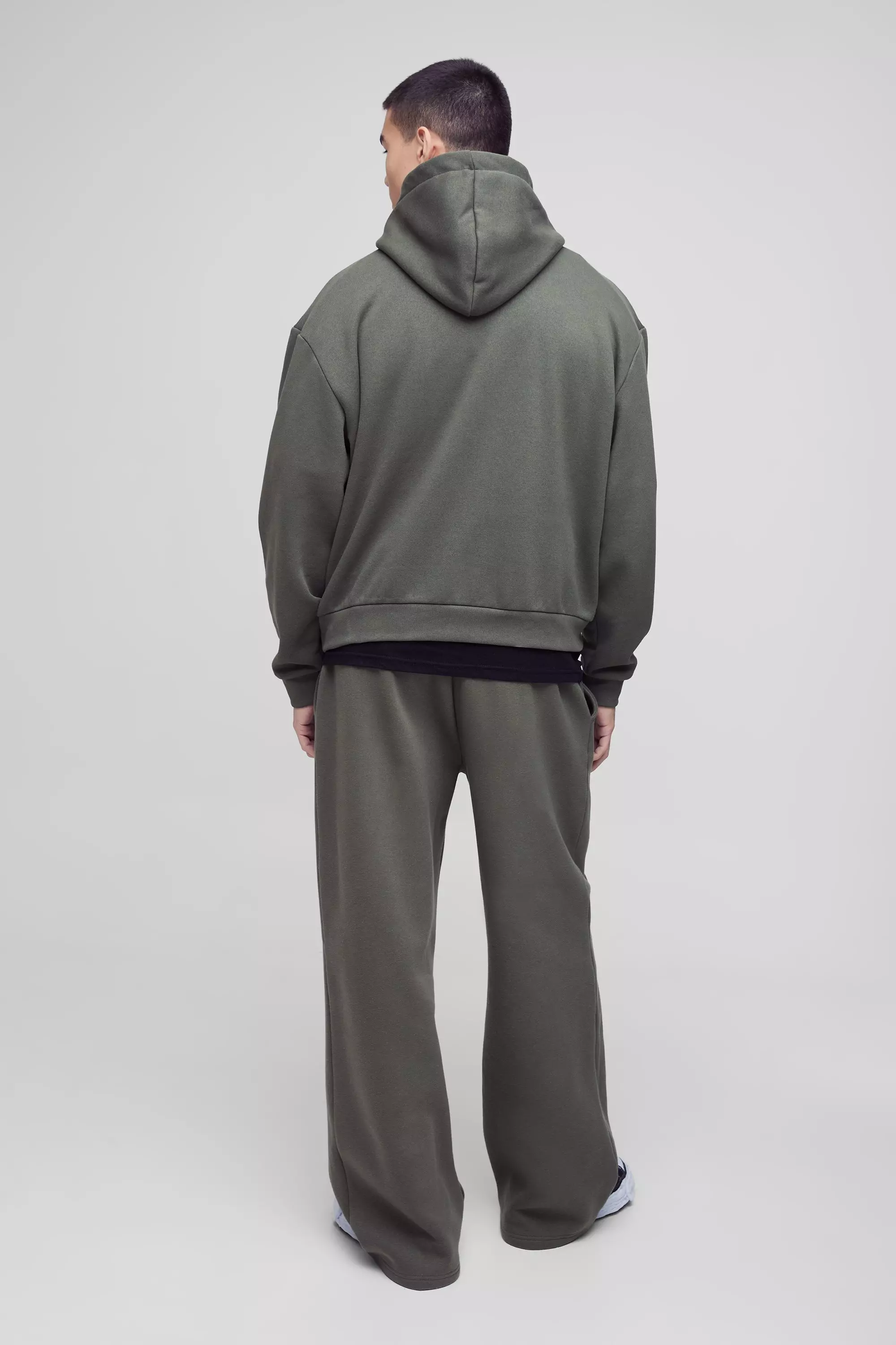 Khaki Wide Leg Worldwide Print Sweatpants alternative image
