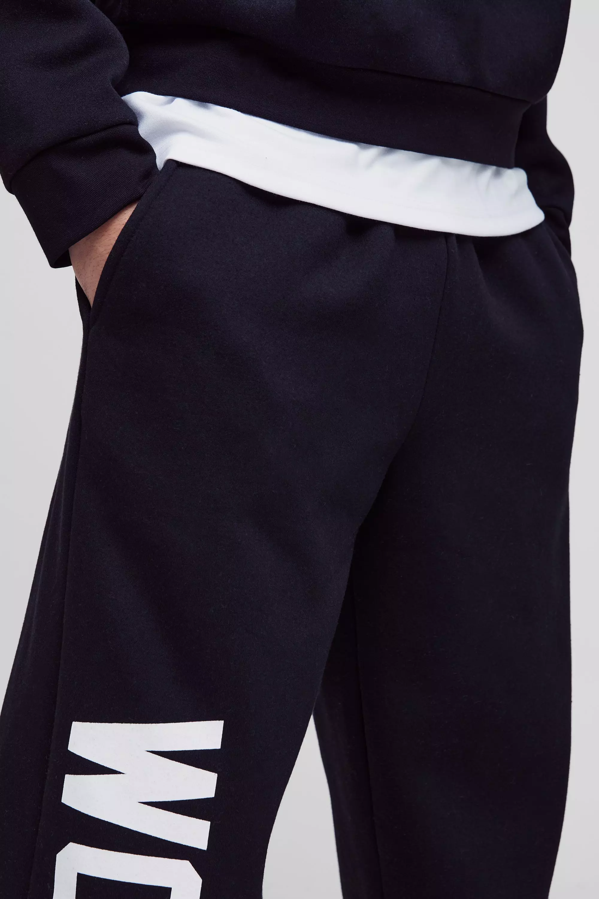 Black Wide Leg Worldwide Print Jogger alternative image