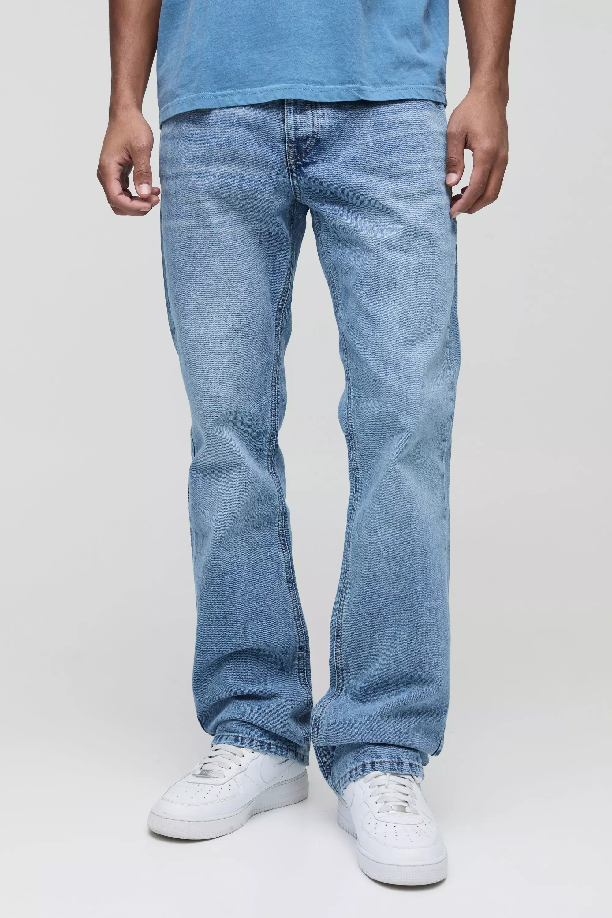 Light blue Slim Flared Stacked Washed Jeans alternative image