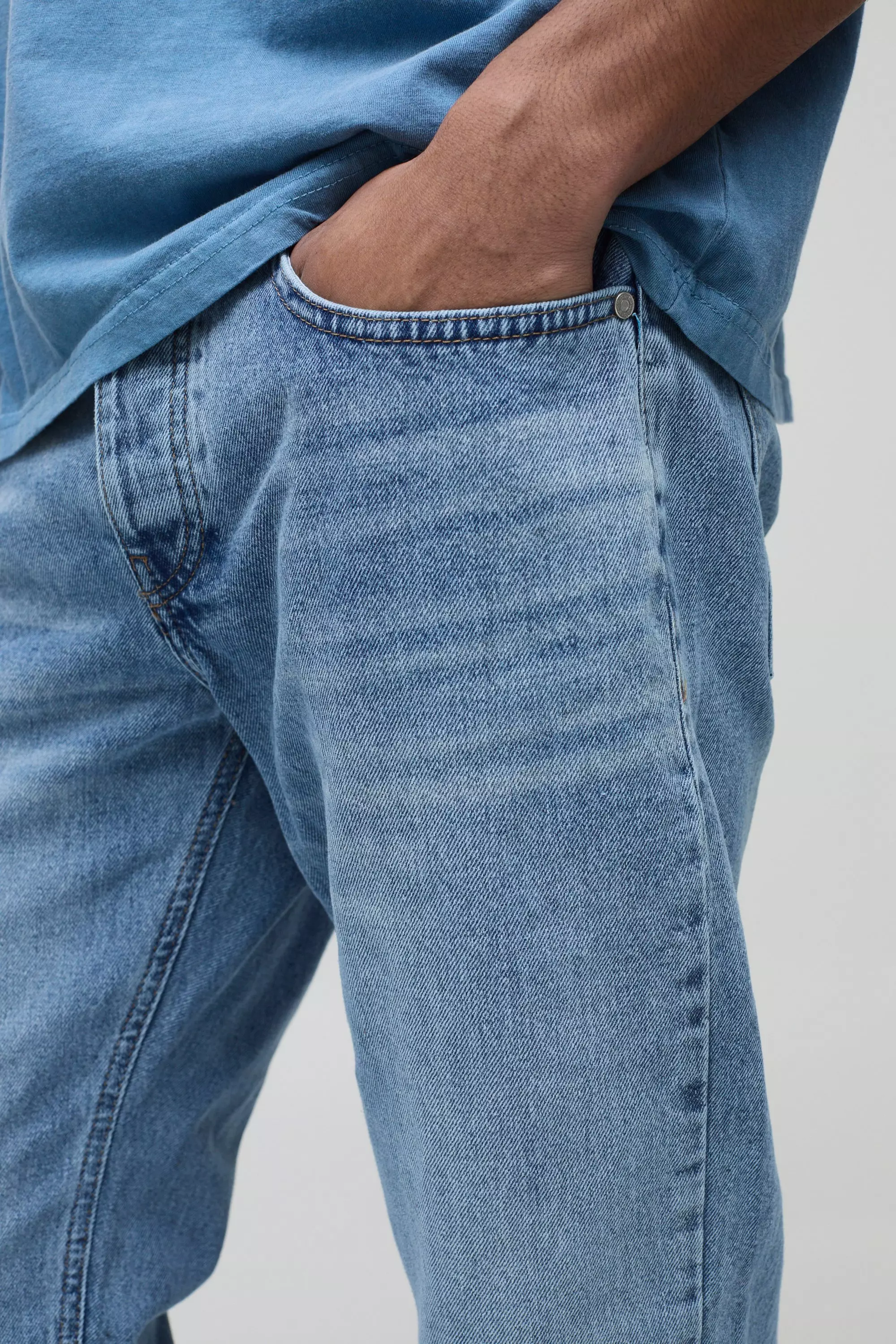 Light blue Slim Flared Stacked Washed Jeans alternative image