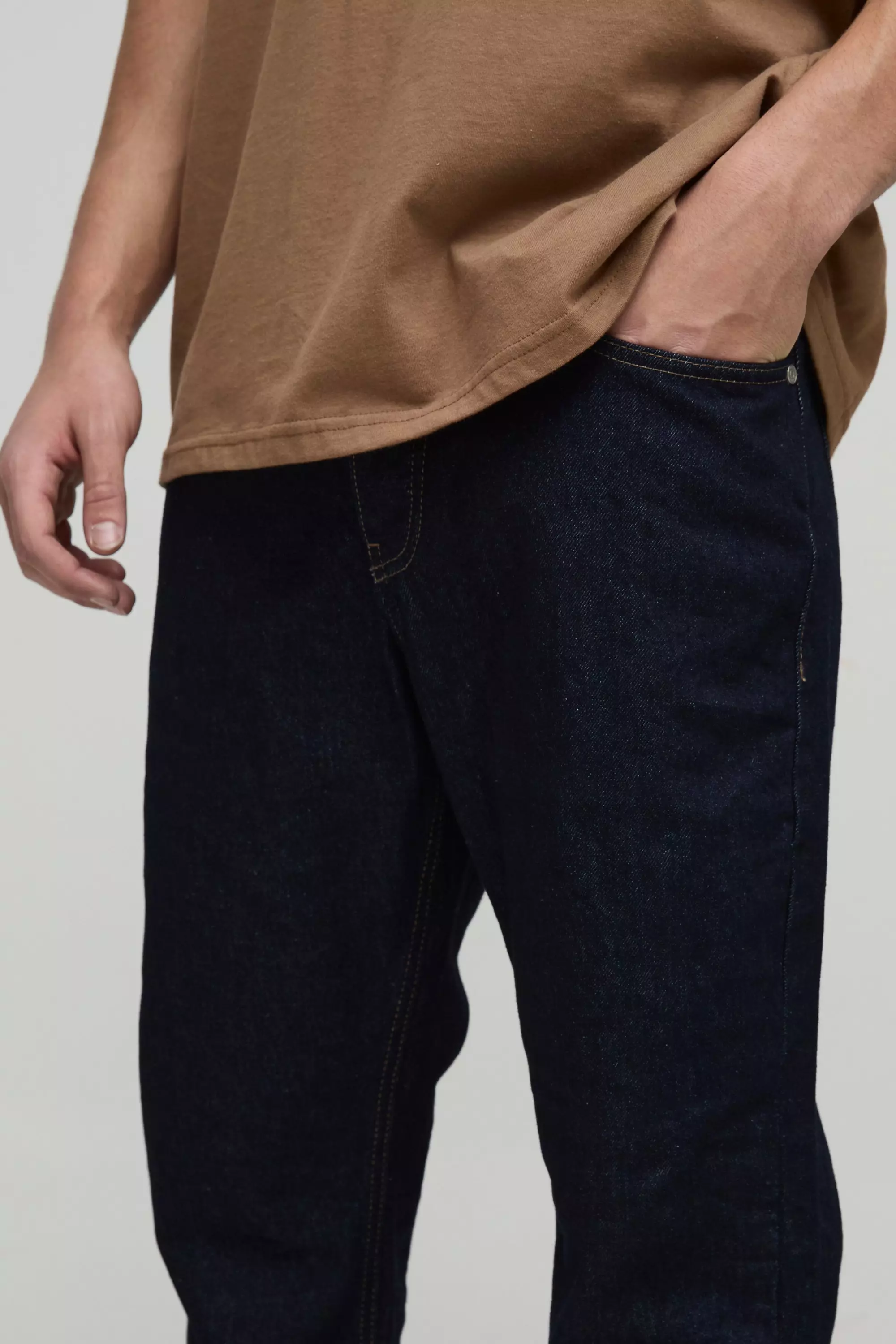 Relaxed Stacked Flared Rigid Raw Indigo Jeans alternative image