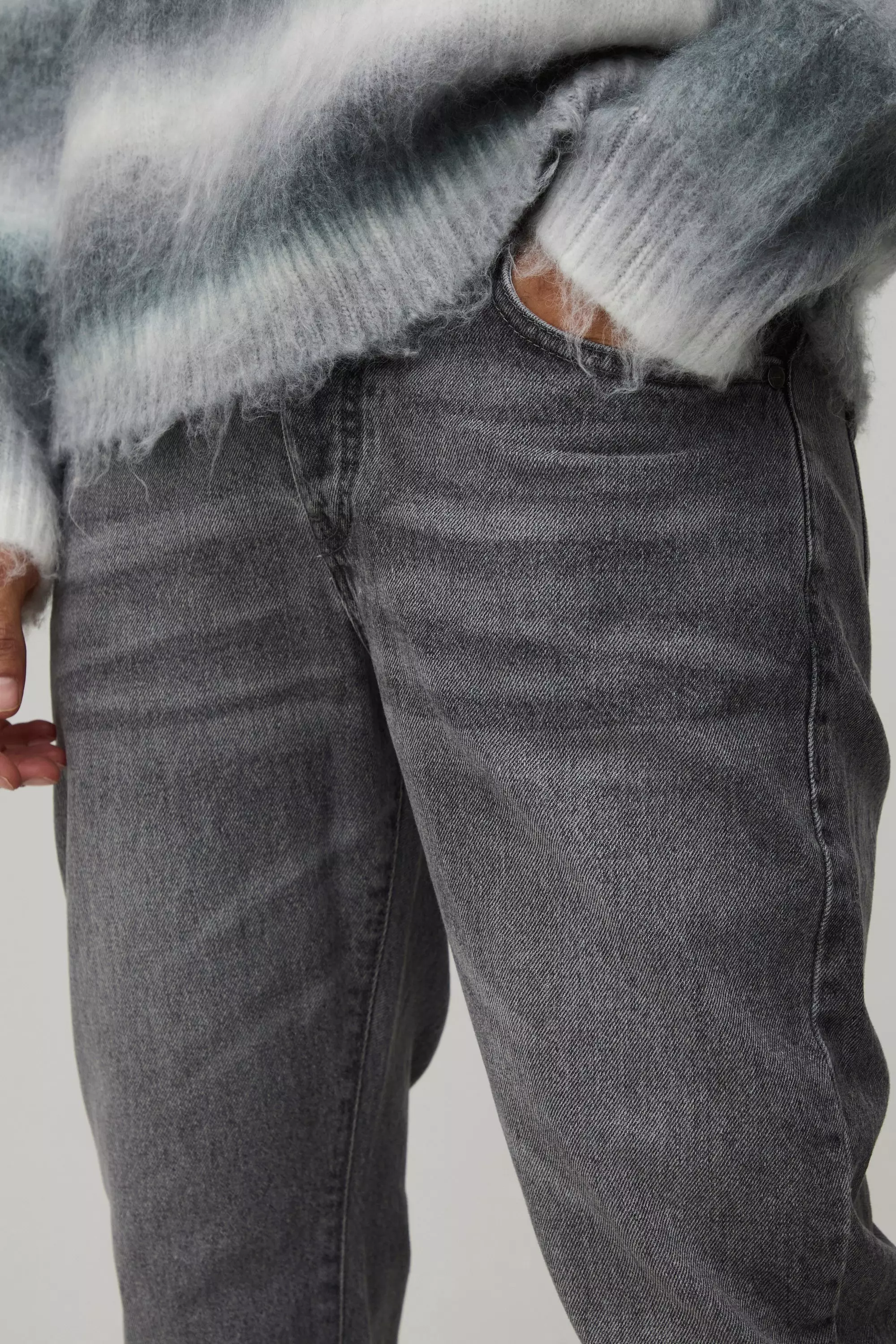 Mid grey Slim Flared Stacked Tonal Gusset Jeans alternative image