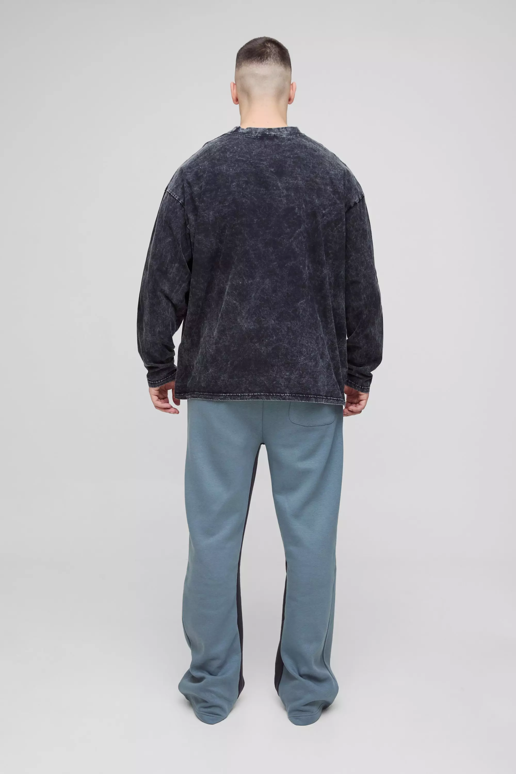 Slate Tall Relaxed Fit Flare Spray Wash Graphic Joggers alternative image