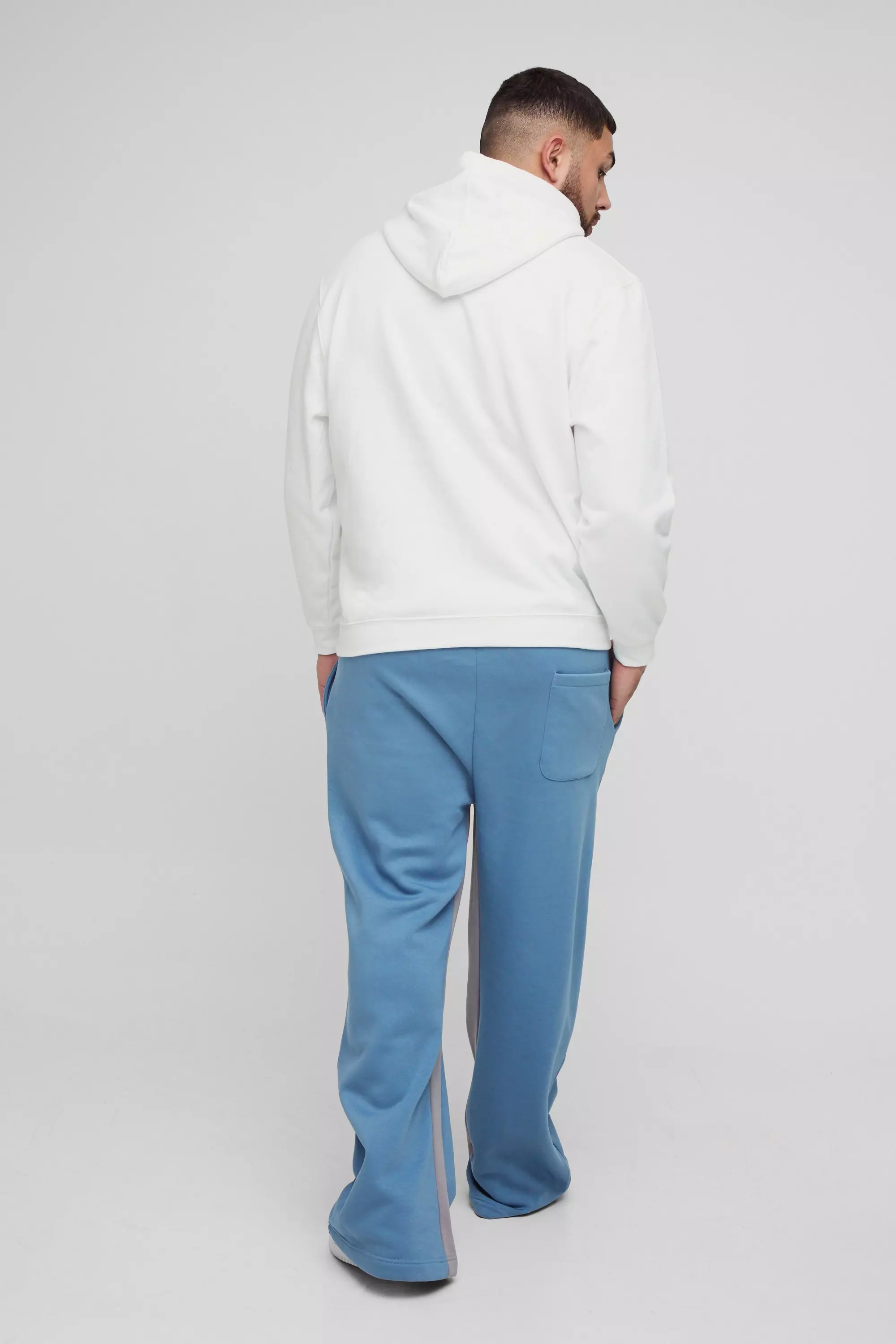 Slate blue Plus Relaxed Man Paint Splatter Flare Joggers alternative image