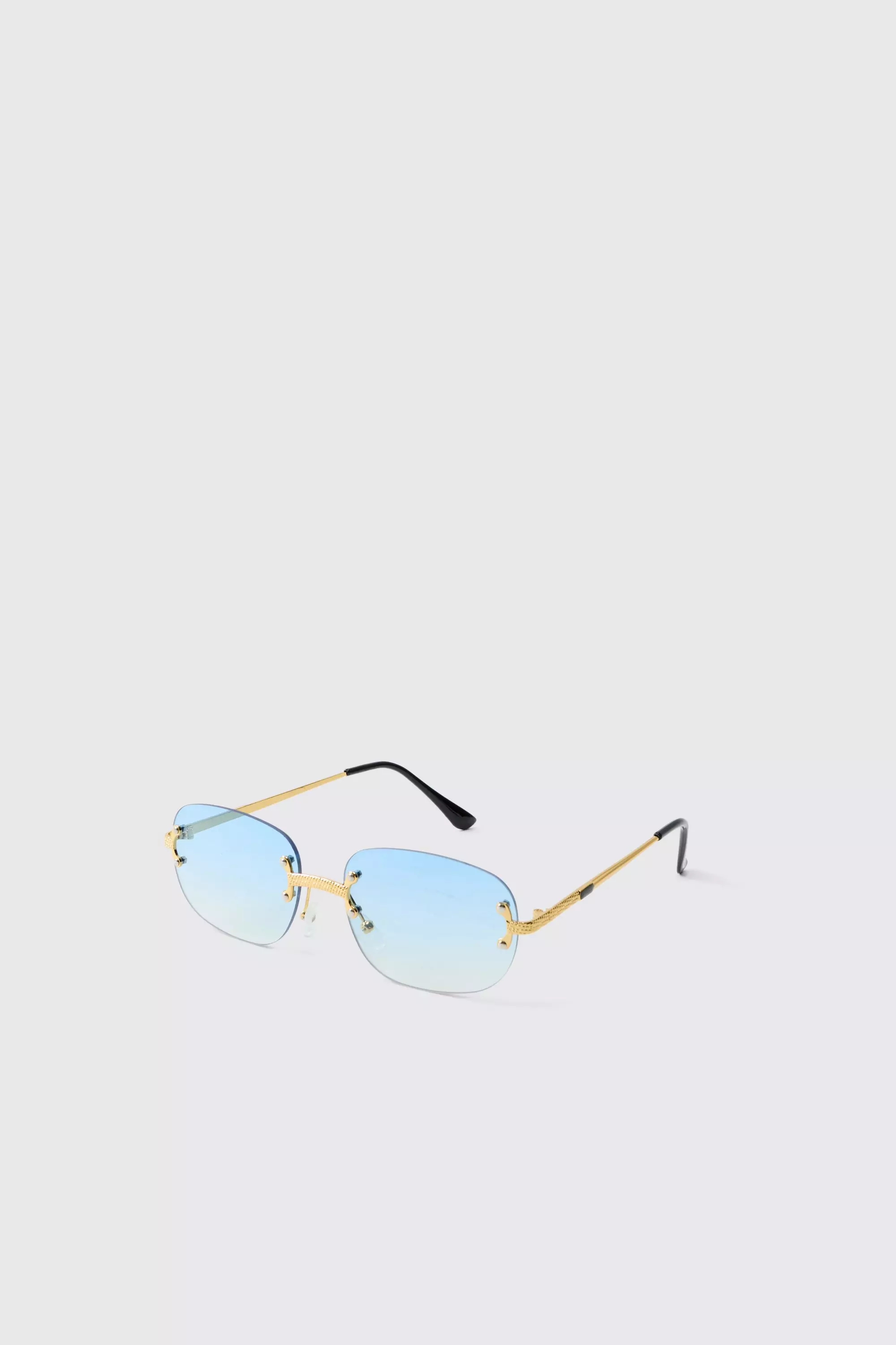 Blue Rimless Temple Detail Sunglasses alternative image