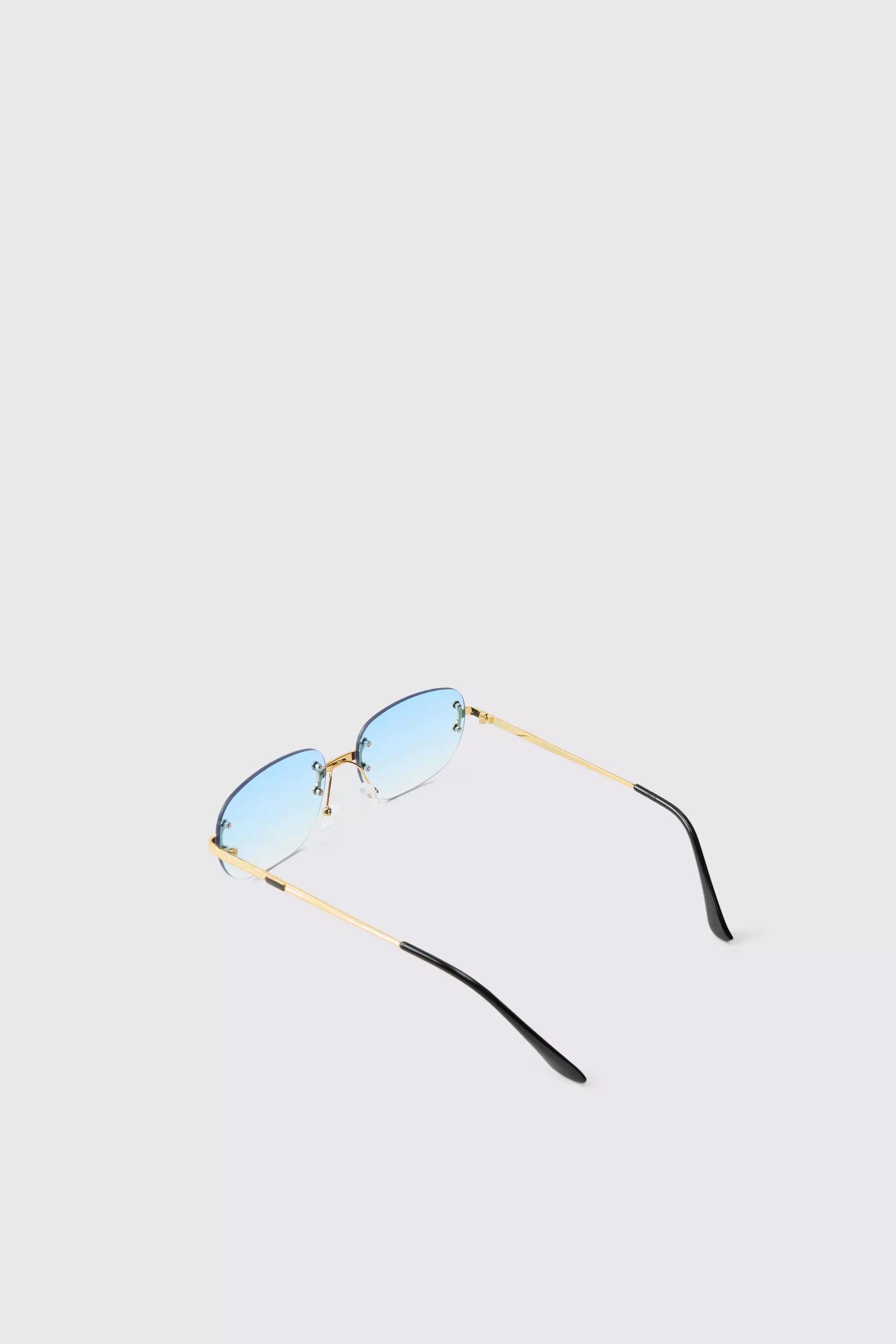 Blue Rimless Temple Detail Sunglasses alternative image