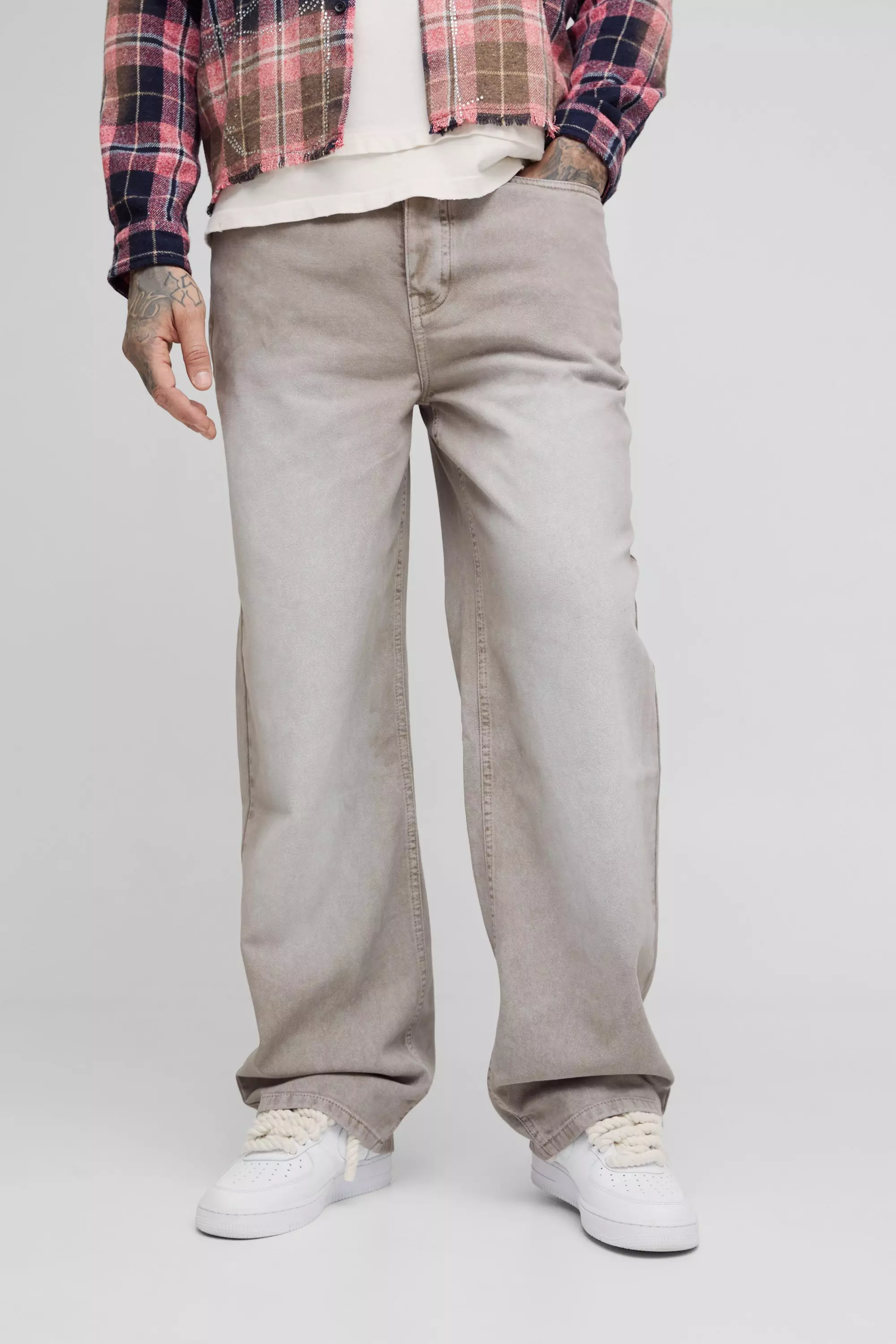 Taupe Tall Gebleekte Baggy Jeans alternatieve afbeelding