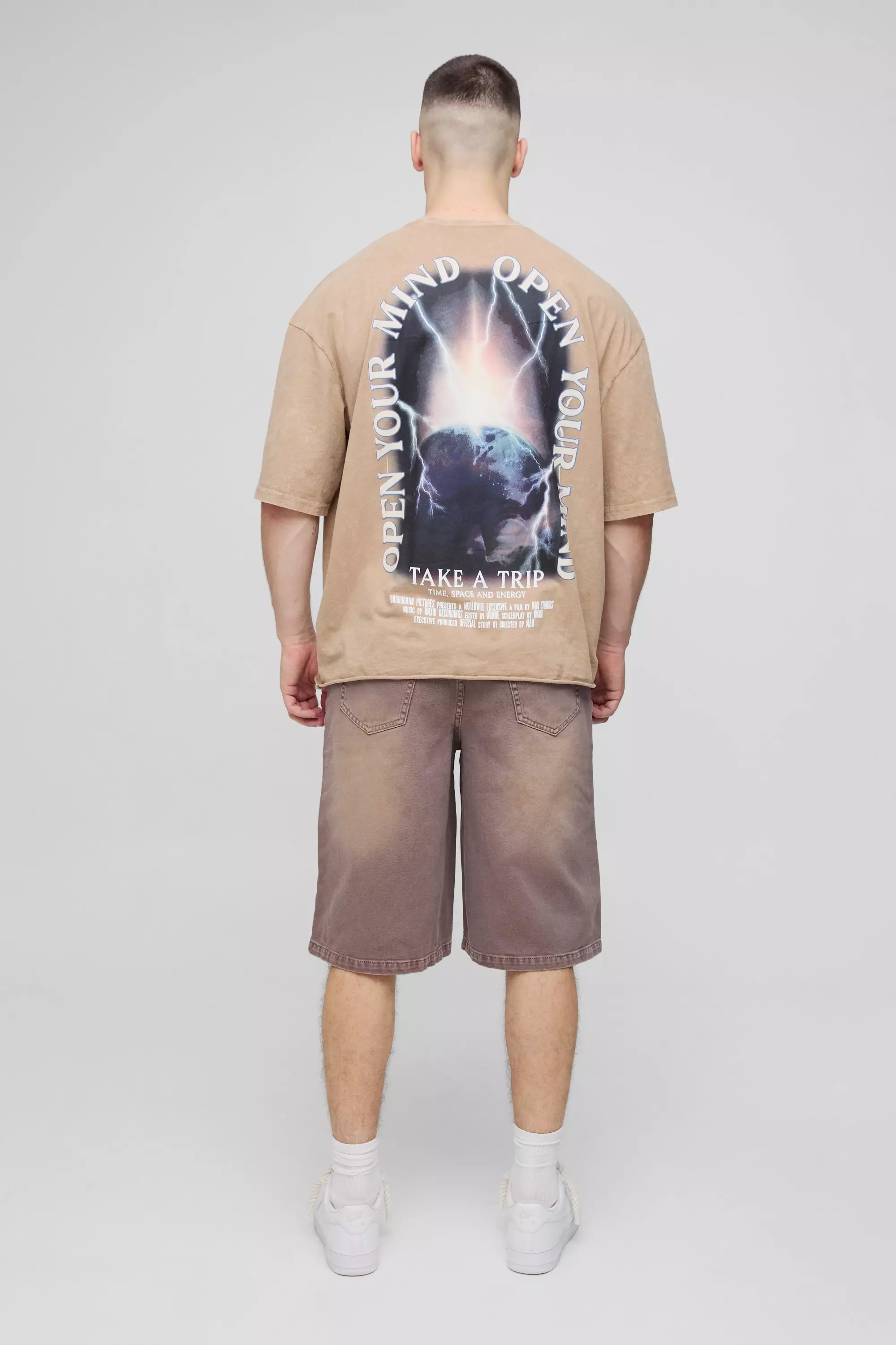 Chocolate Tall Overdye Relaxed Fit Jorts alternative image