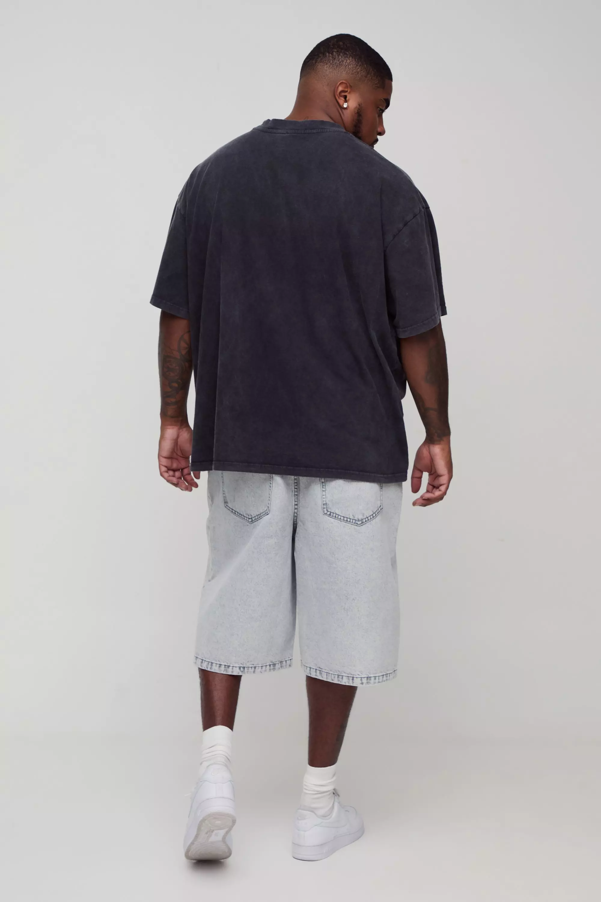 Plus lockere Jorts mit Ice Waschung, Ice grey alternatives Bild