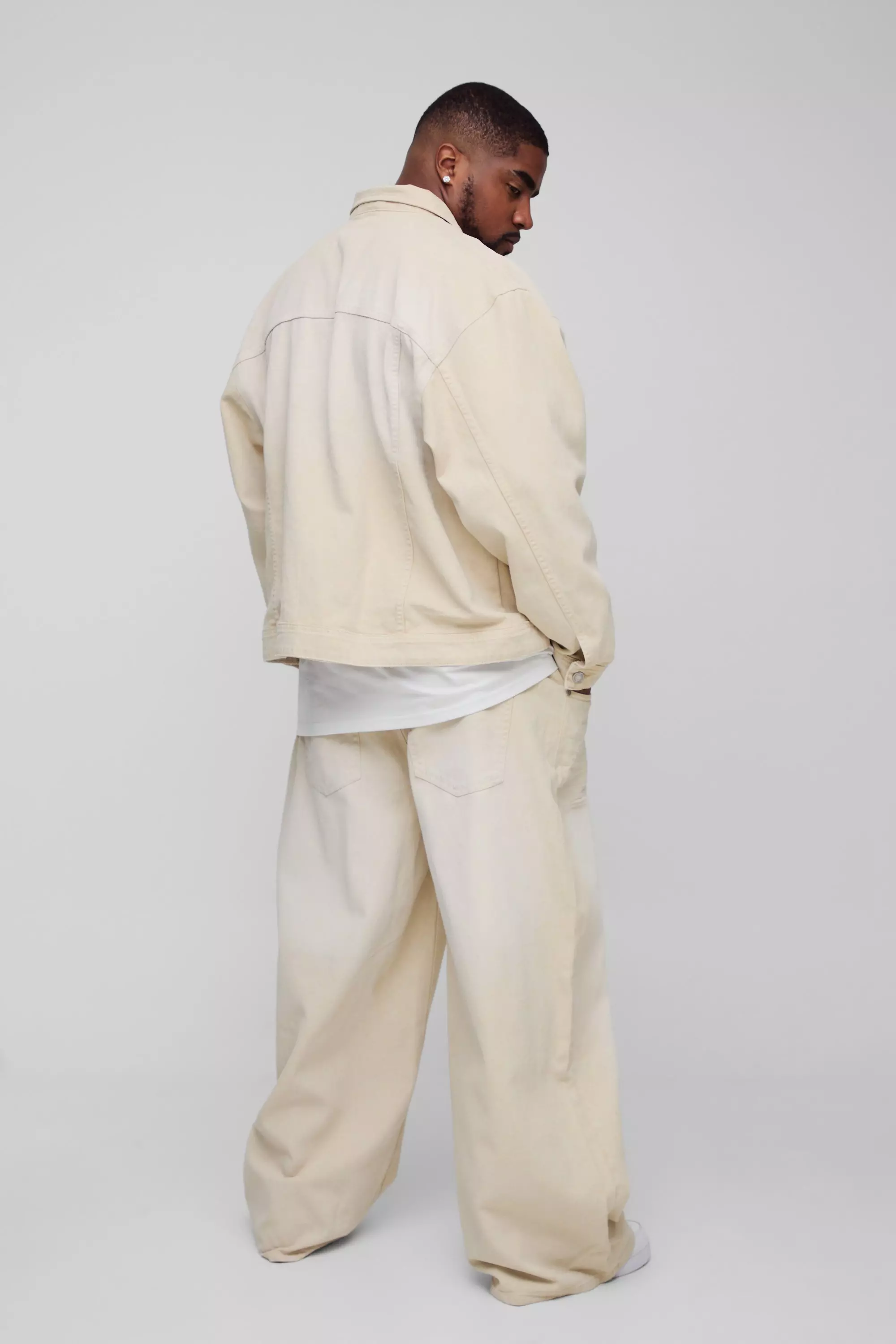 Grande taille - Jean baggy délavé, Stone autre image