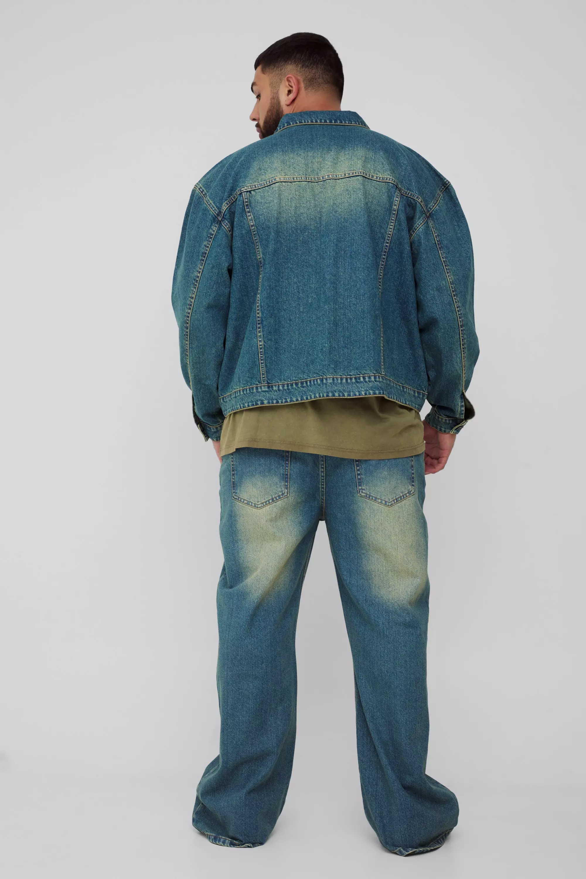 Plus kastige zerrissene Oversize Jeansjacke, Green alternatives Bild