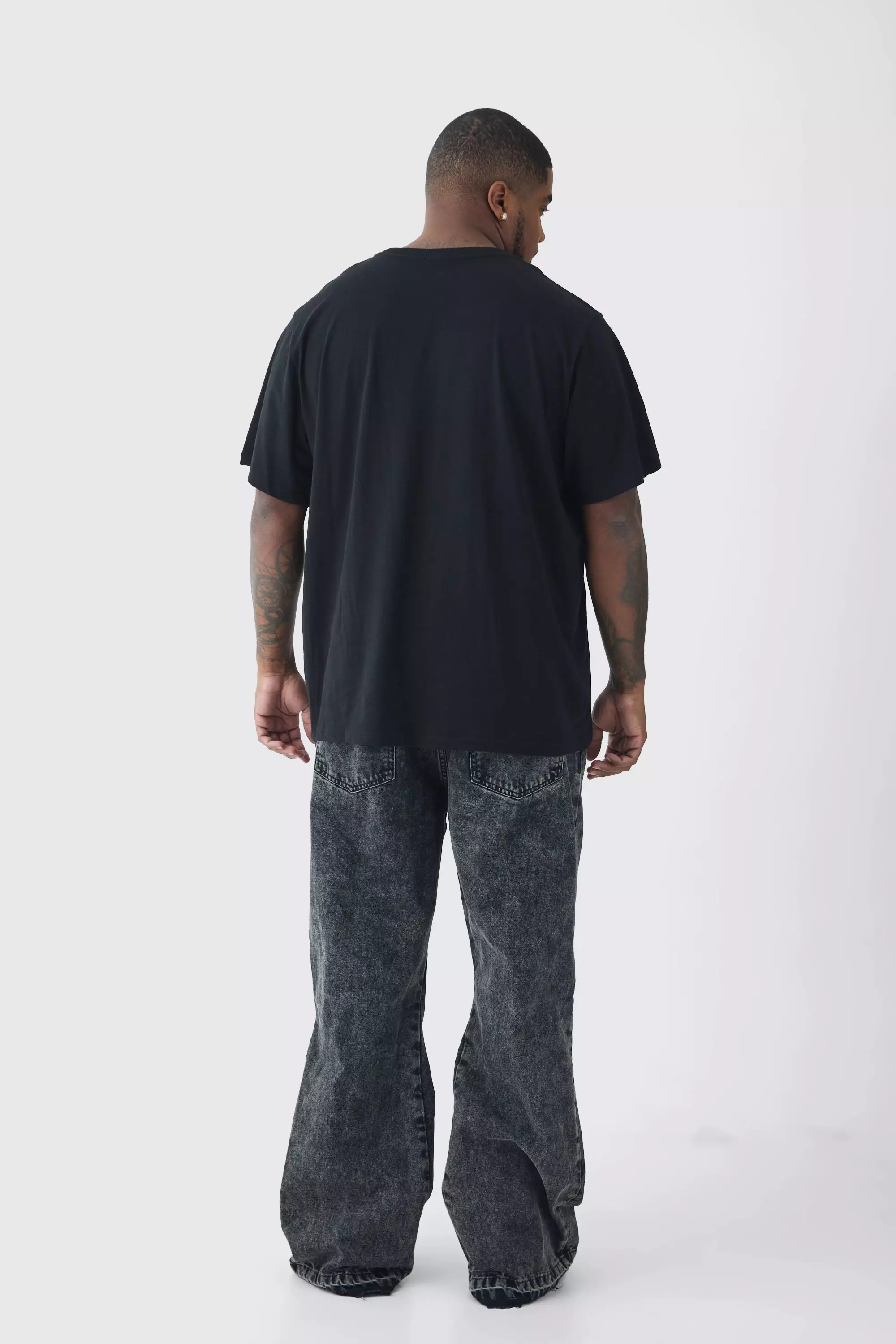 Grande taille - Jean flare slim délavé, Washed black autre image