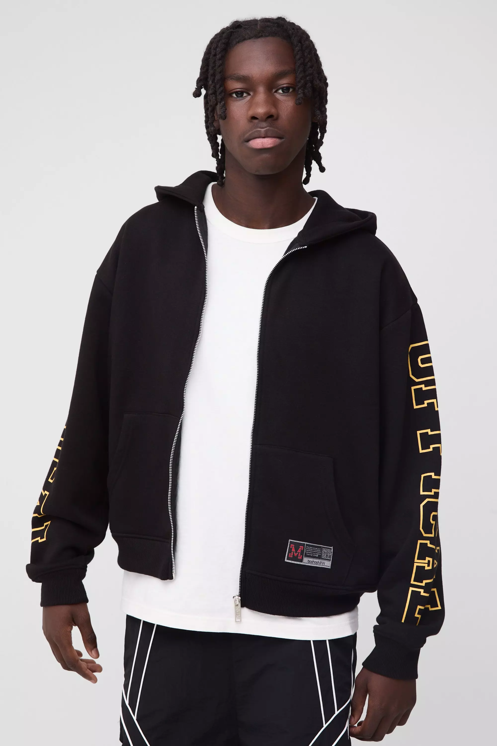 Sweat à capuche oversize zippé - Official, Black autre image