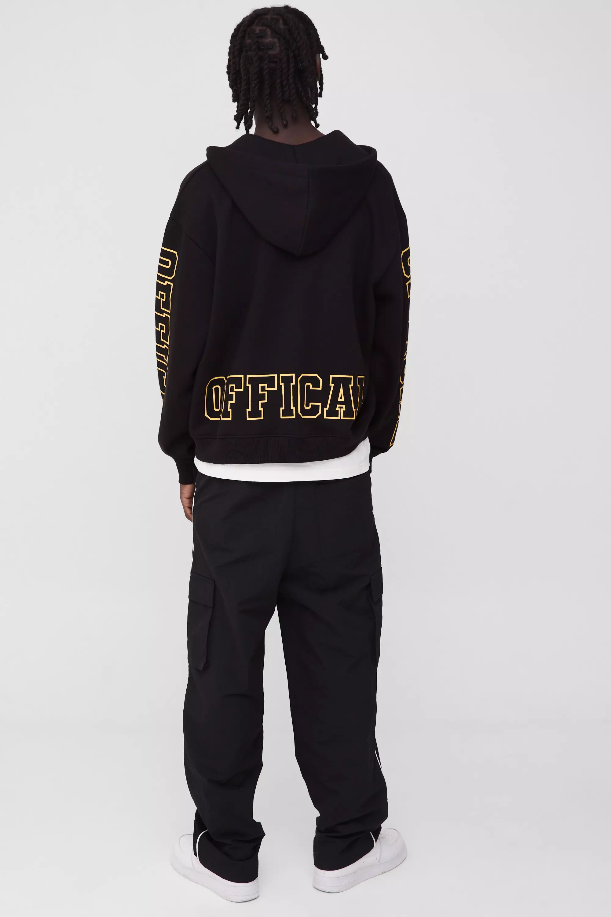 Sweat à capuche oversize zippé - Official, Black autre image