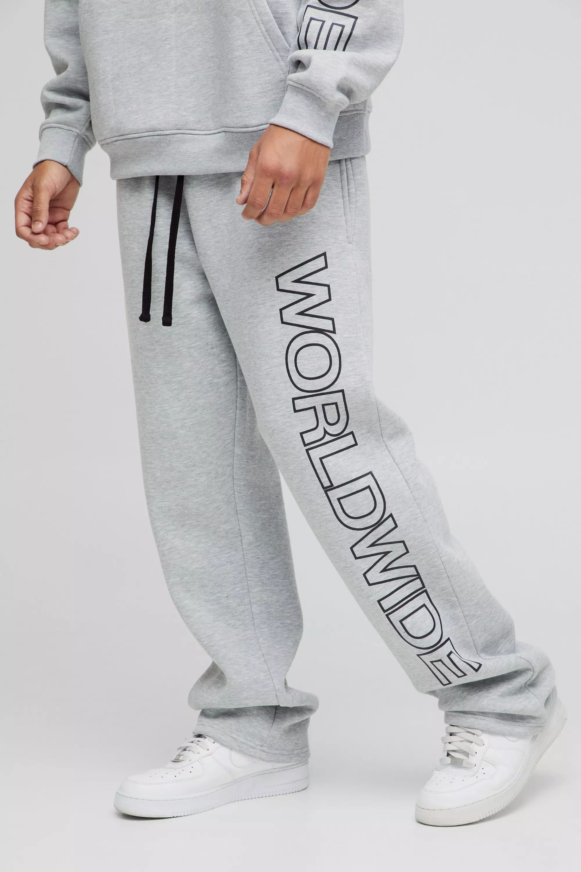 Grey marl Baggy Worldwide Joggingbroek alternatieve afbeelding