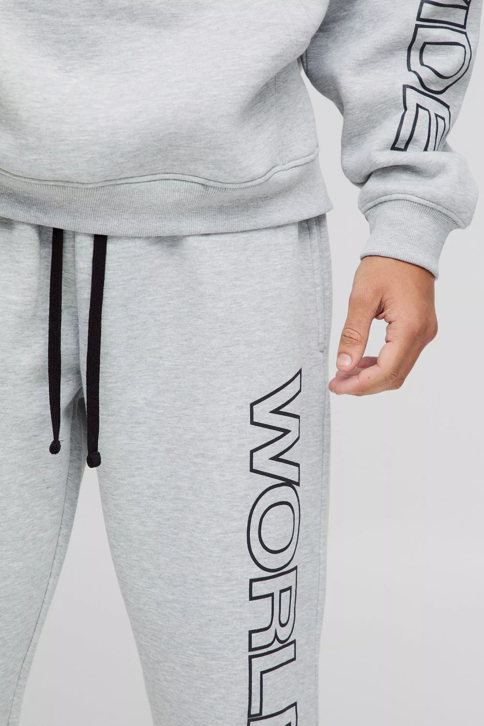 Grey marl Baggy Worldwide Joggingbroek alternatieve afbeelding