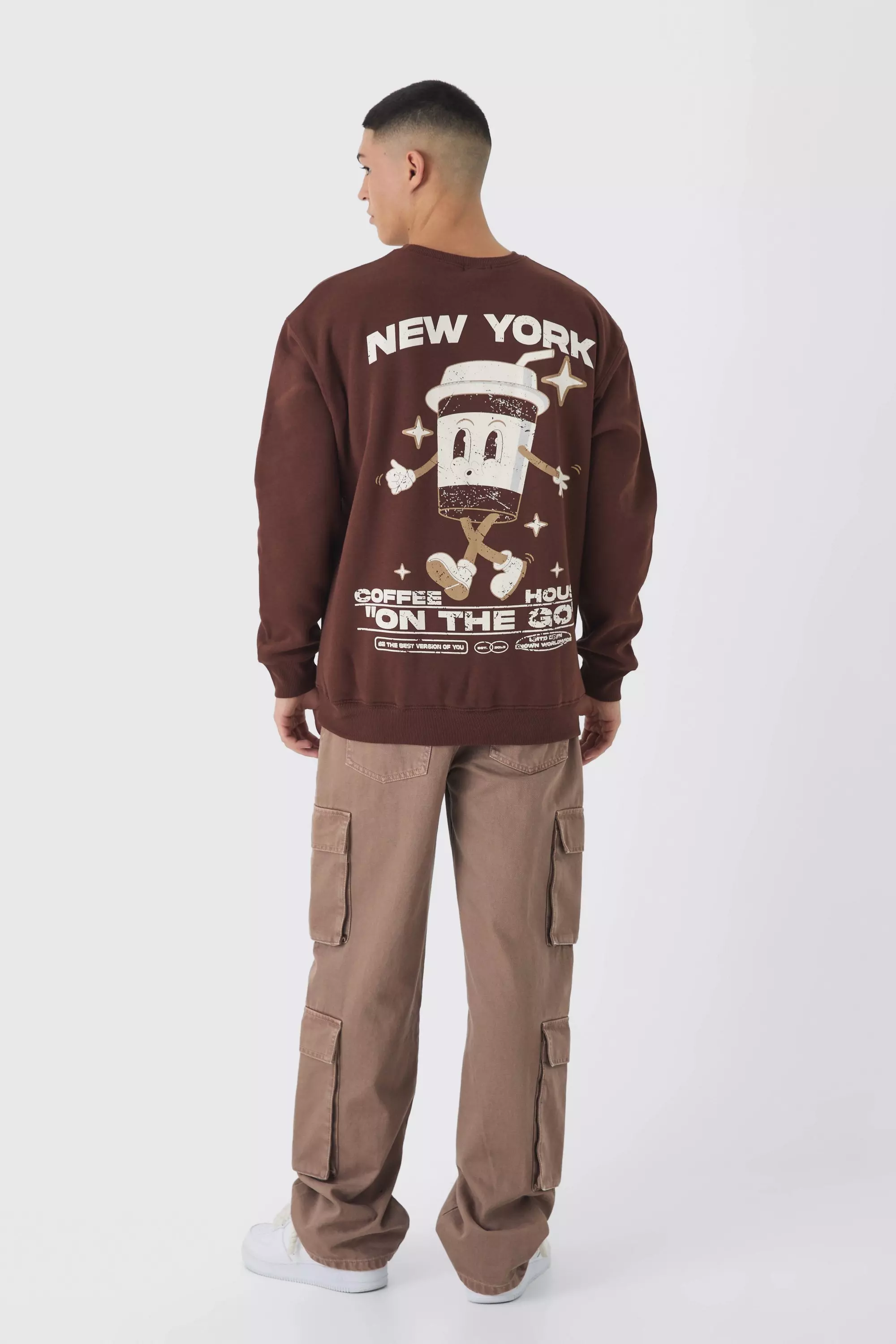 Oversize Sweatshirt mit Coffee House Print, Chocolate alternatives Bild