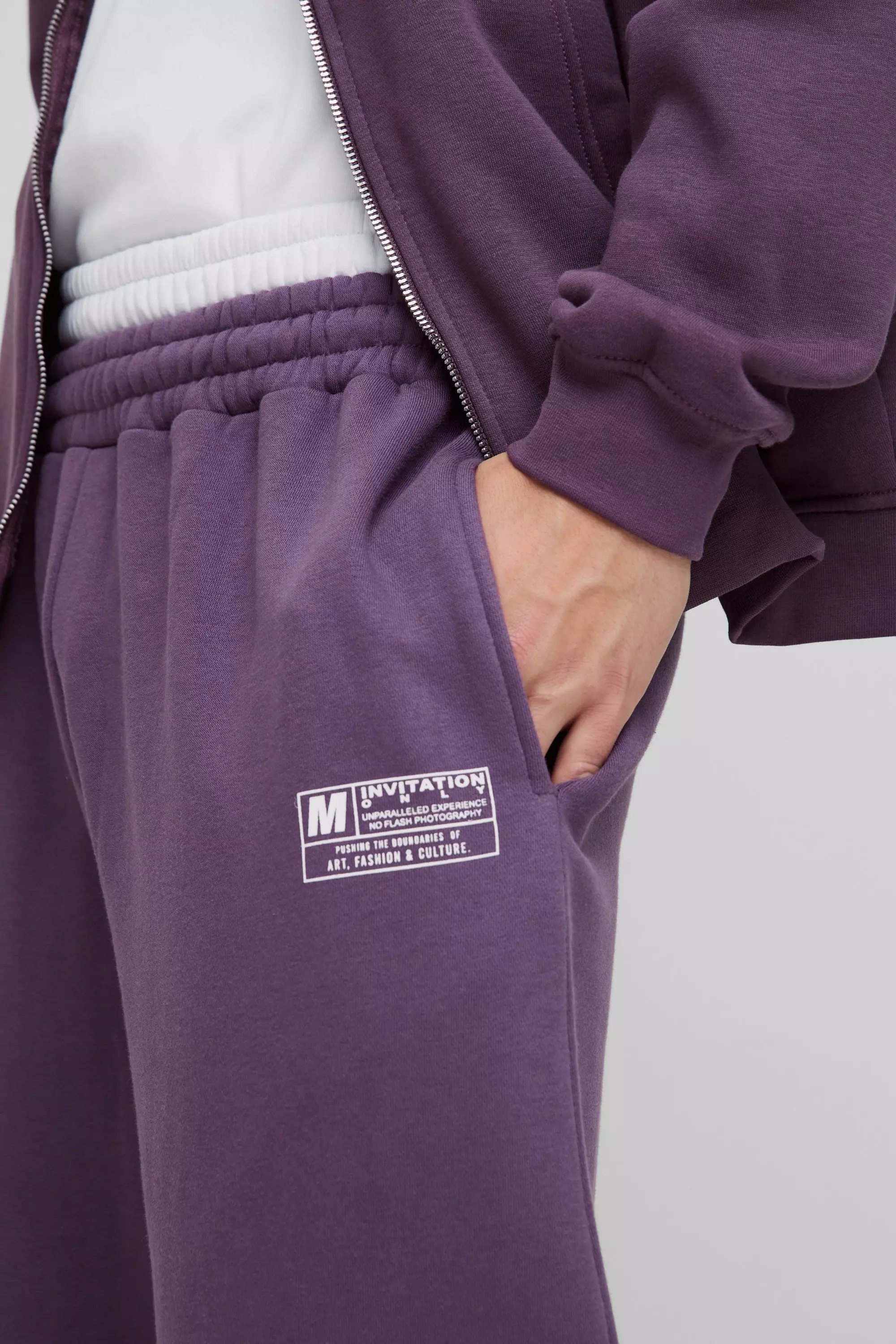 Jogging large noué aux chevilles, Purple autre image