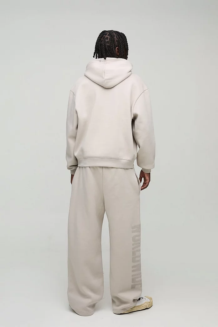 Oversized Boxy Flock Print Wide Leg Tie Cuff Tracksuit Oversized Boxy Flock Print Wide Leg Tie Cuff Tracksuit