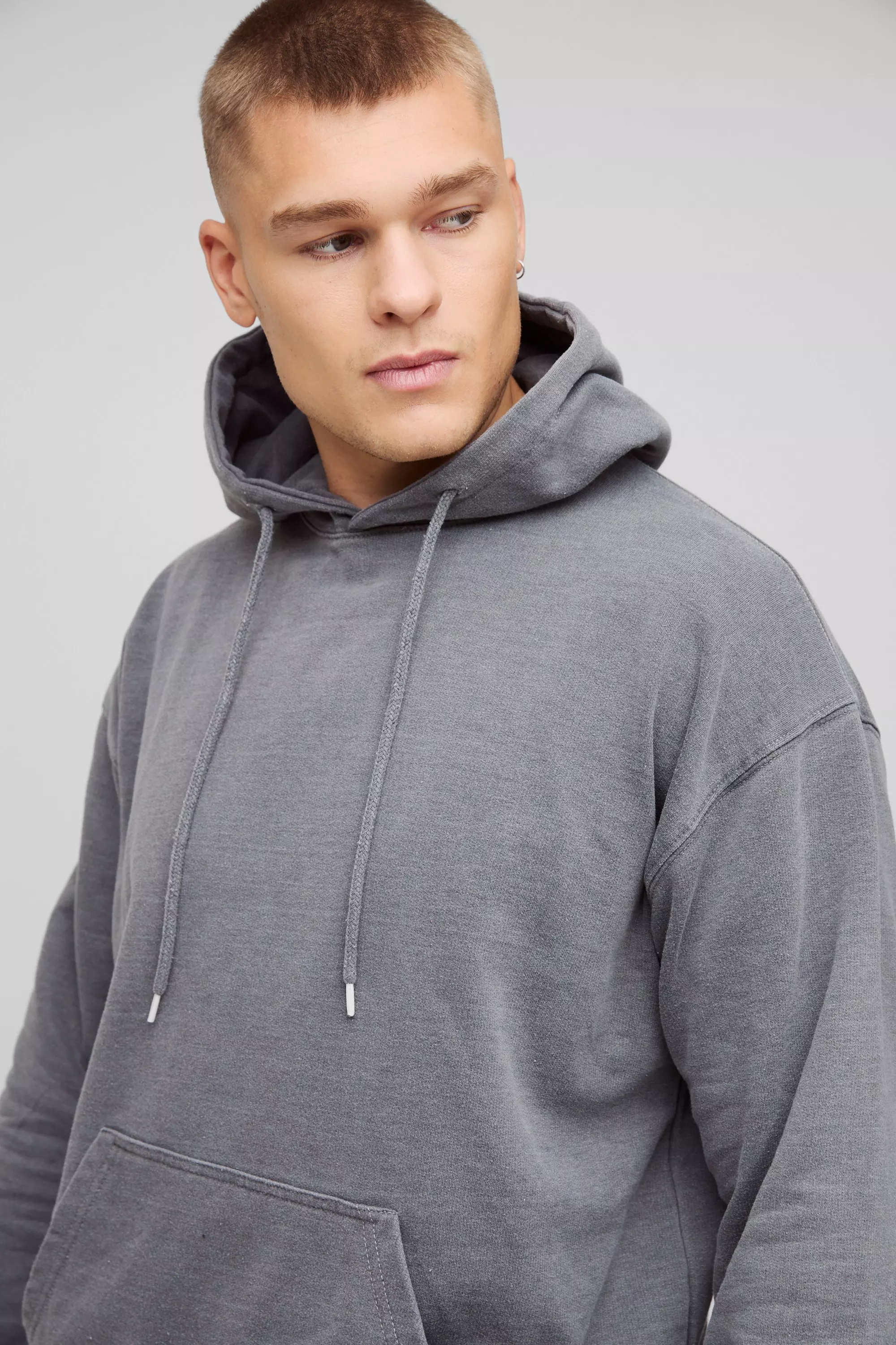 Charcoal Oversized Worldwide Graphic Hoodie alternative image