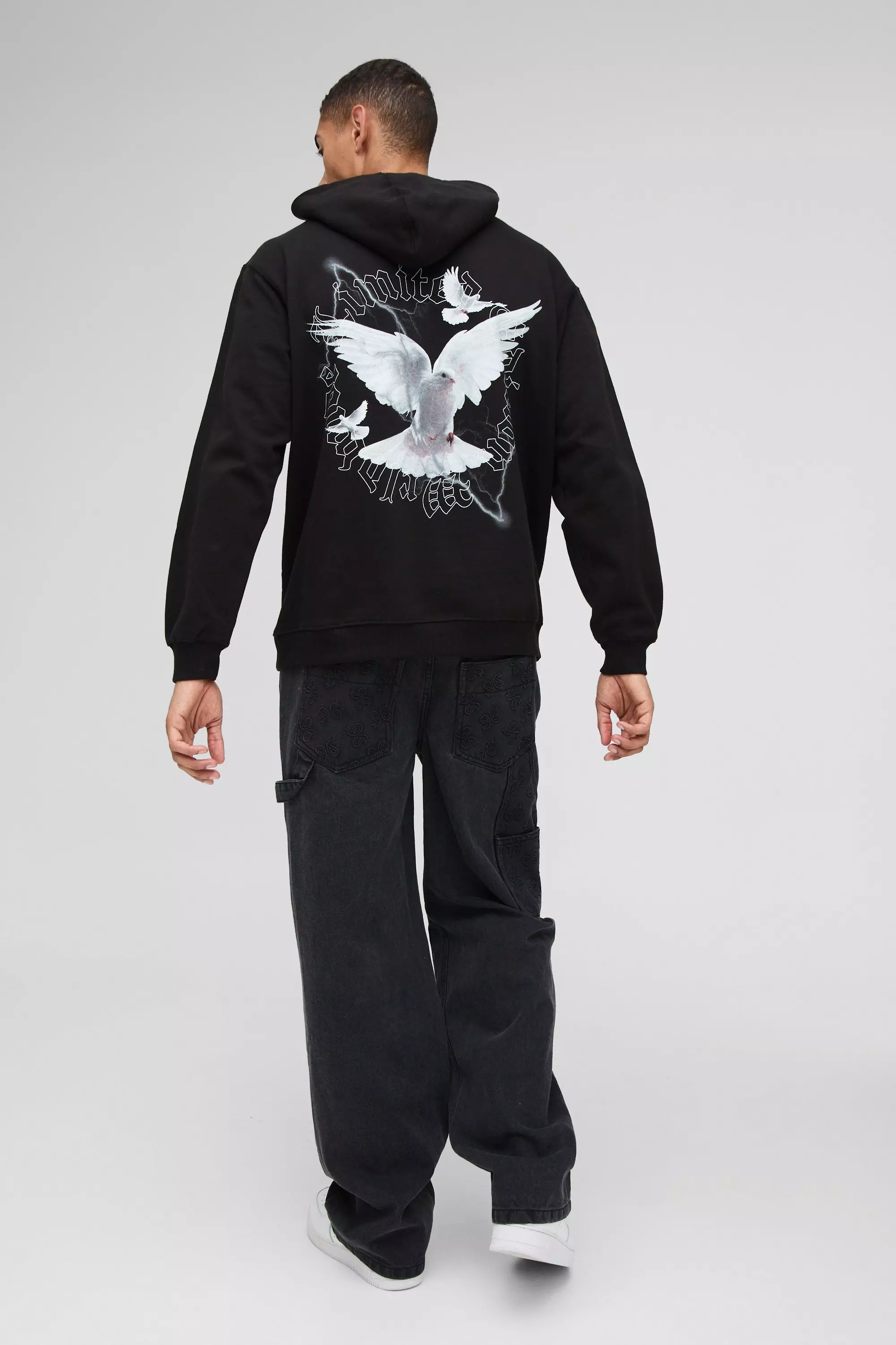 Black Dove Graphic Oversized Hoodie alternative image