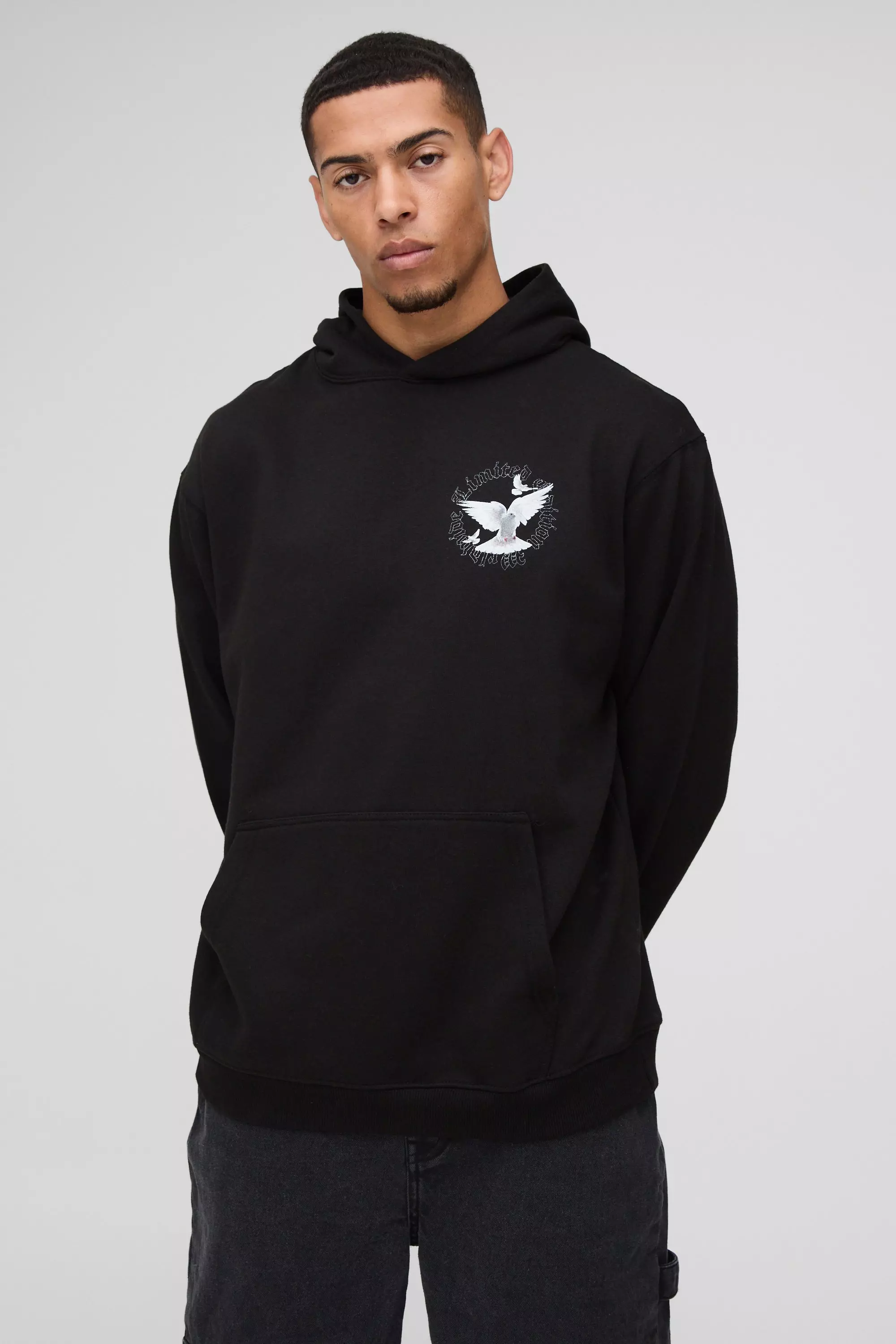 Black Dove Graphic Oversized Hoodie alternative image