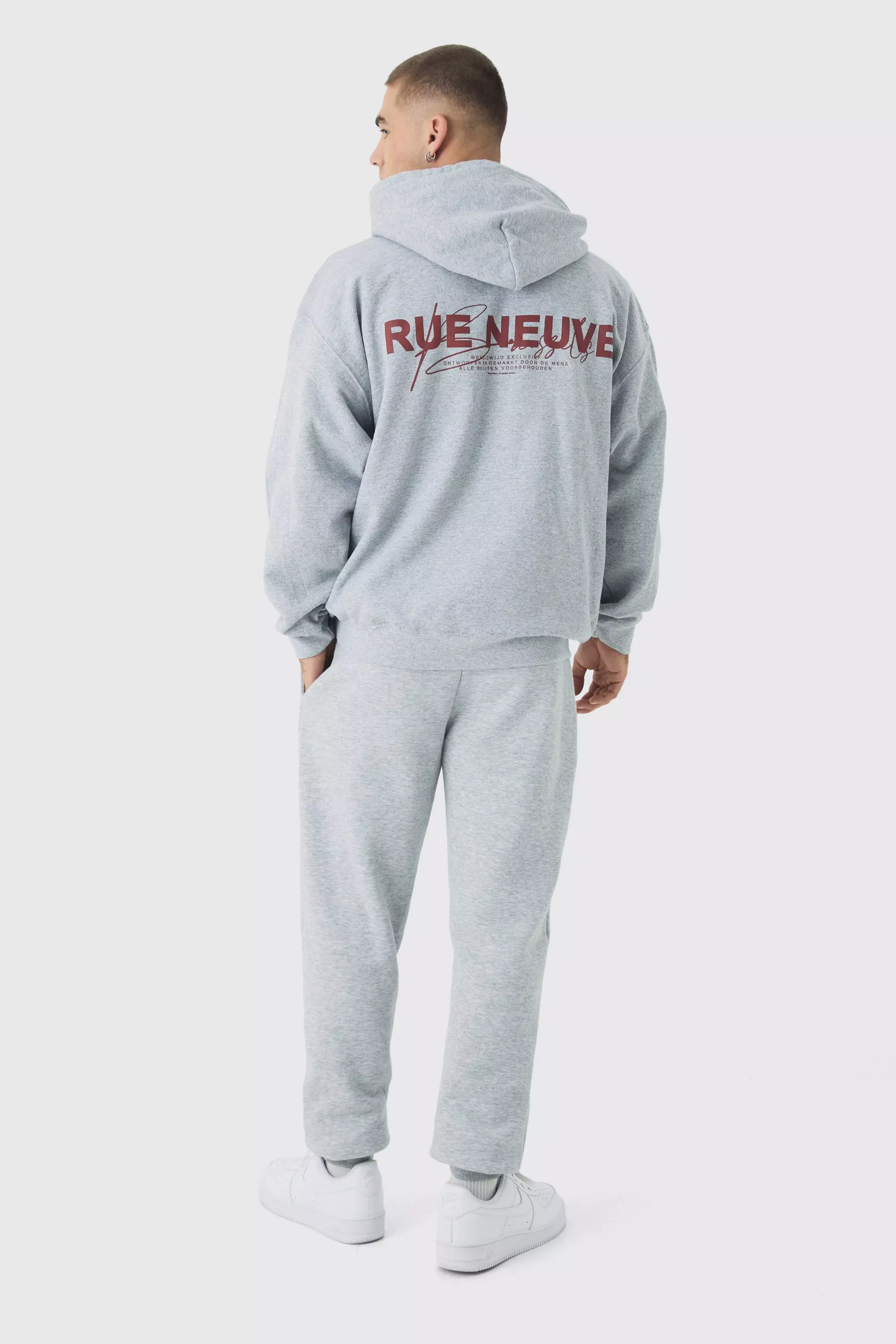 Sweat à capuche zippé et imprimé Rue Neuve, Grey marl autre image