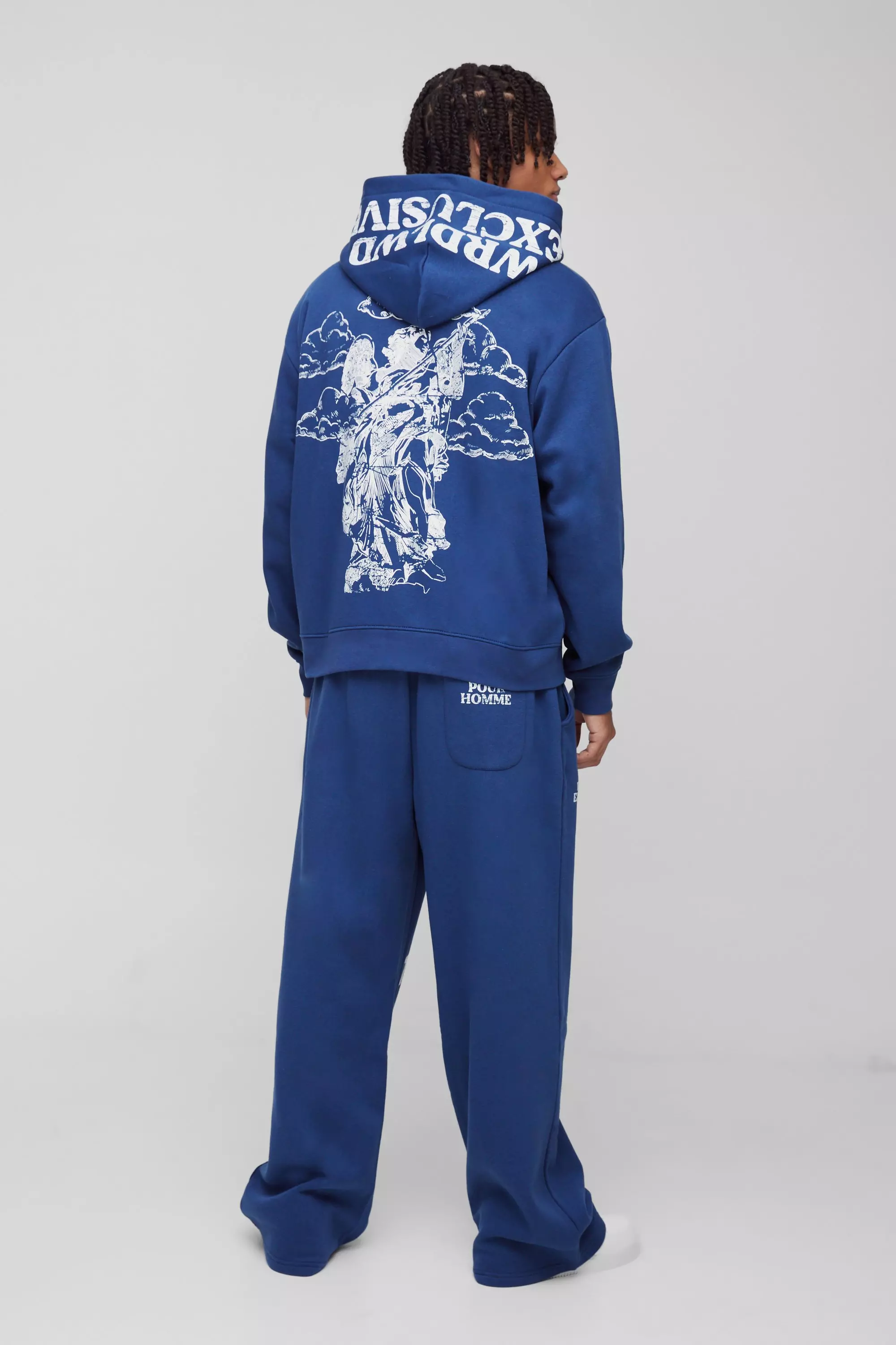 Navy Oversized Boxy Official Print Tracksuit alternative image