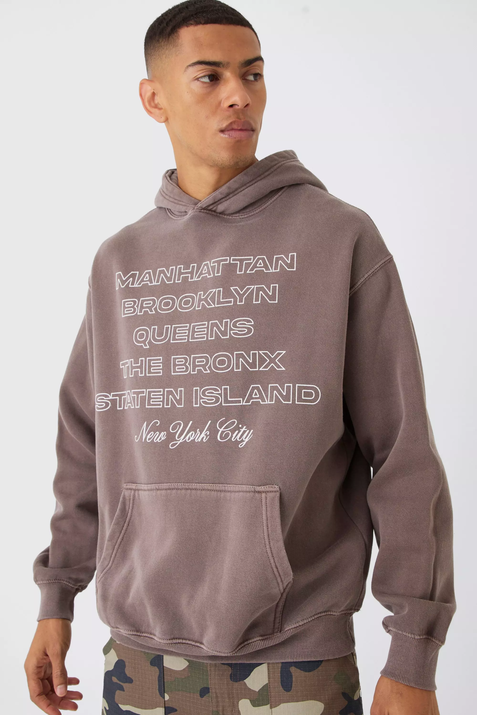 Oversize Hoodie mit New York Print, Mahogany alternatives Bild
