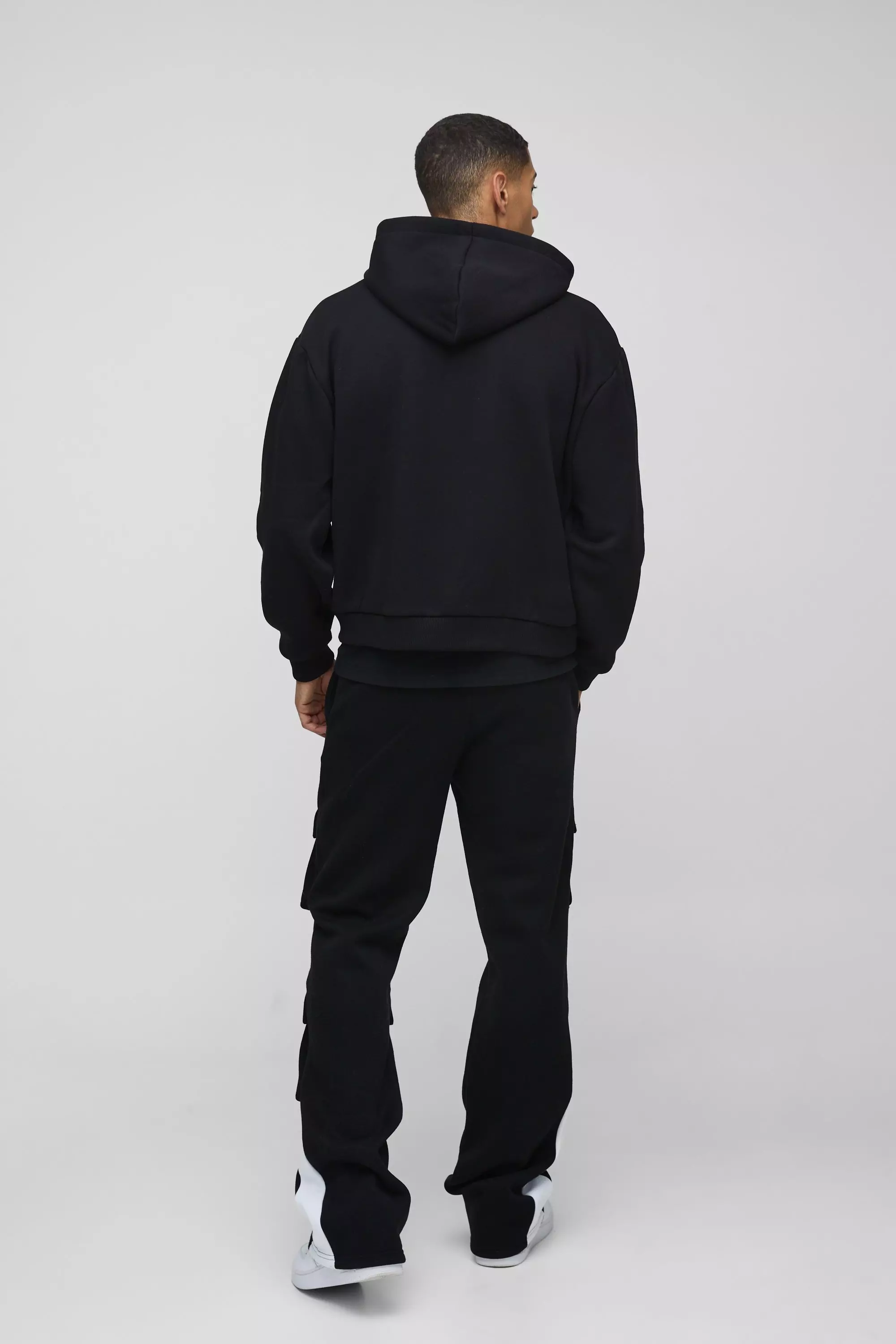 Black Slim Fit Multi Pocket Flare Stacked Jogger alternative image