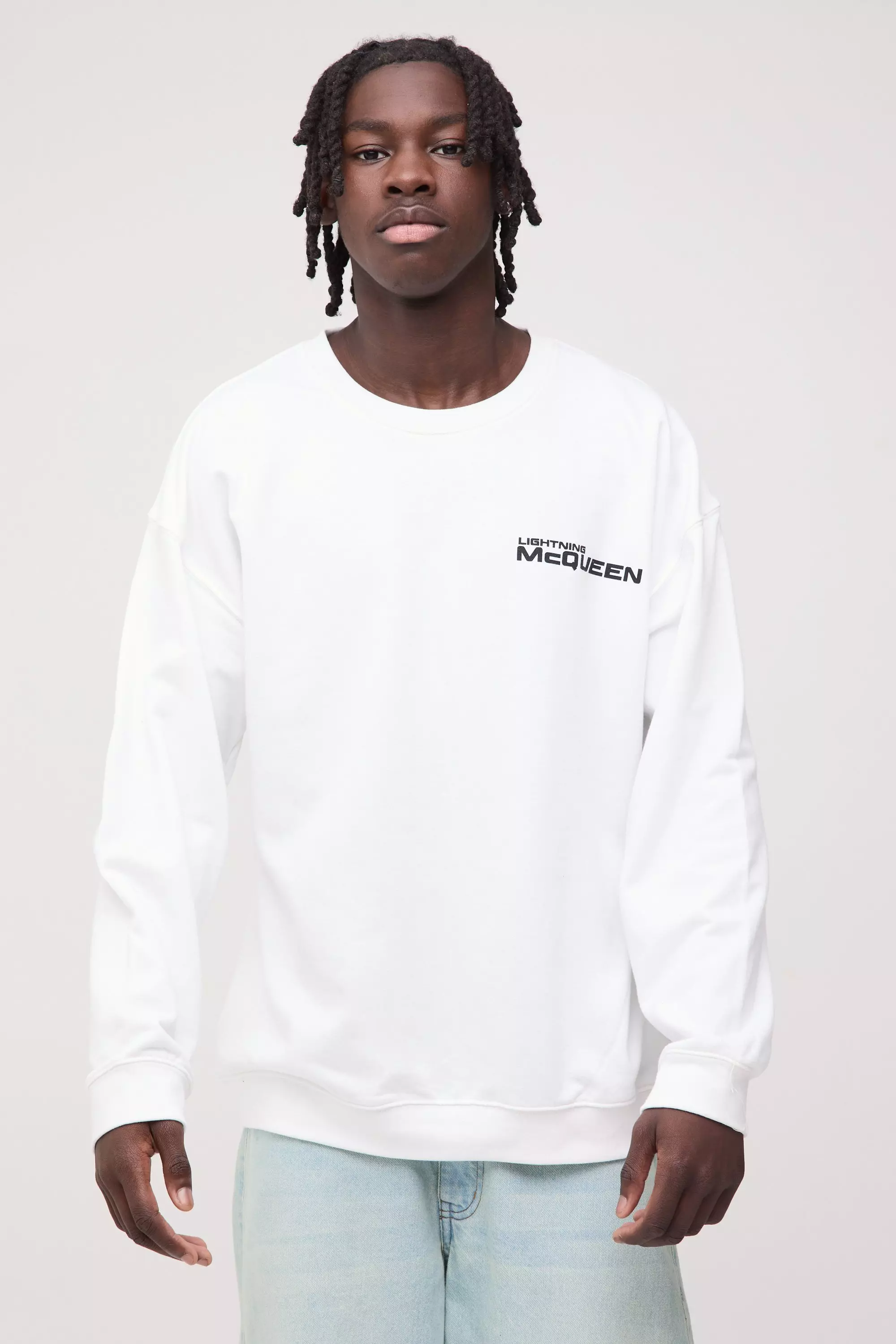 Oversized Disney Cars License Print Sweatshirt boohooMAN