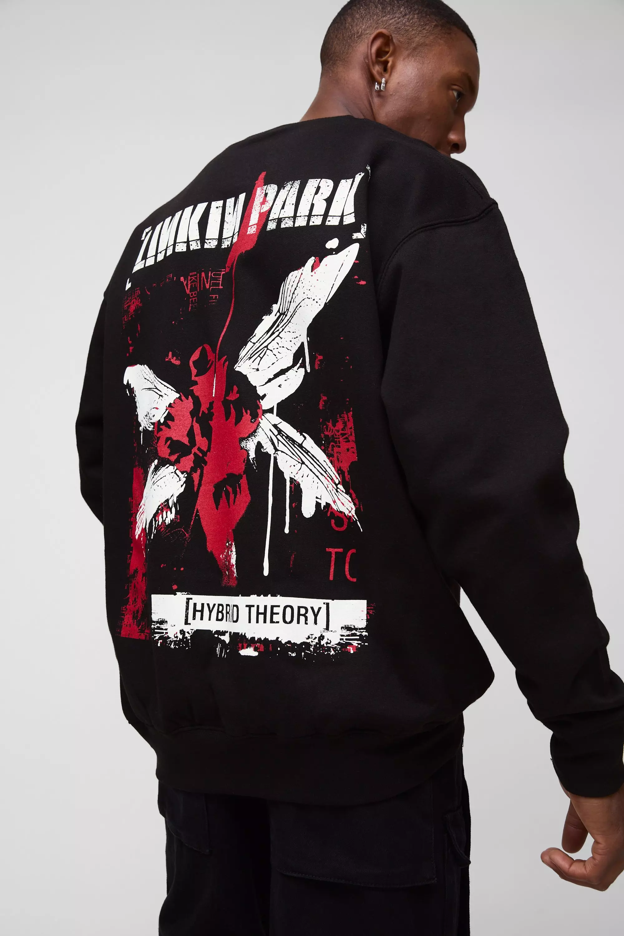 Oversized Linkin Park Band License Print Sweatshirt | boohooMAN USA