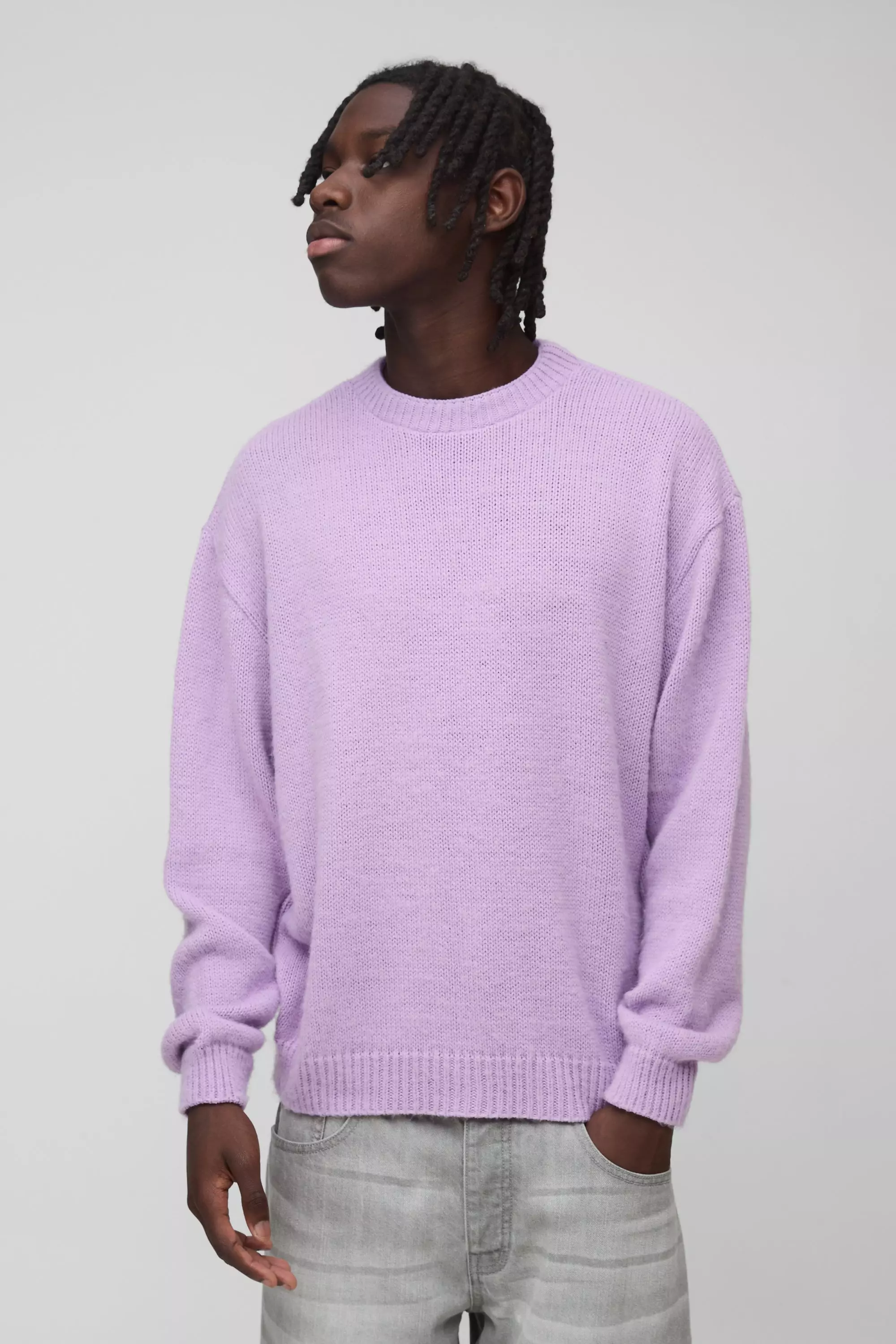 Pull oversize en maille brossée, Purple autre image