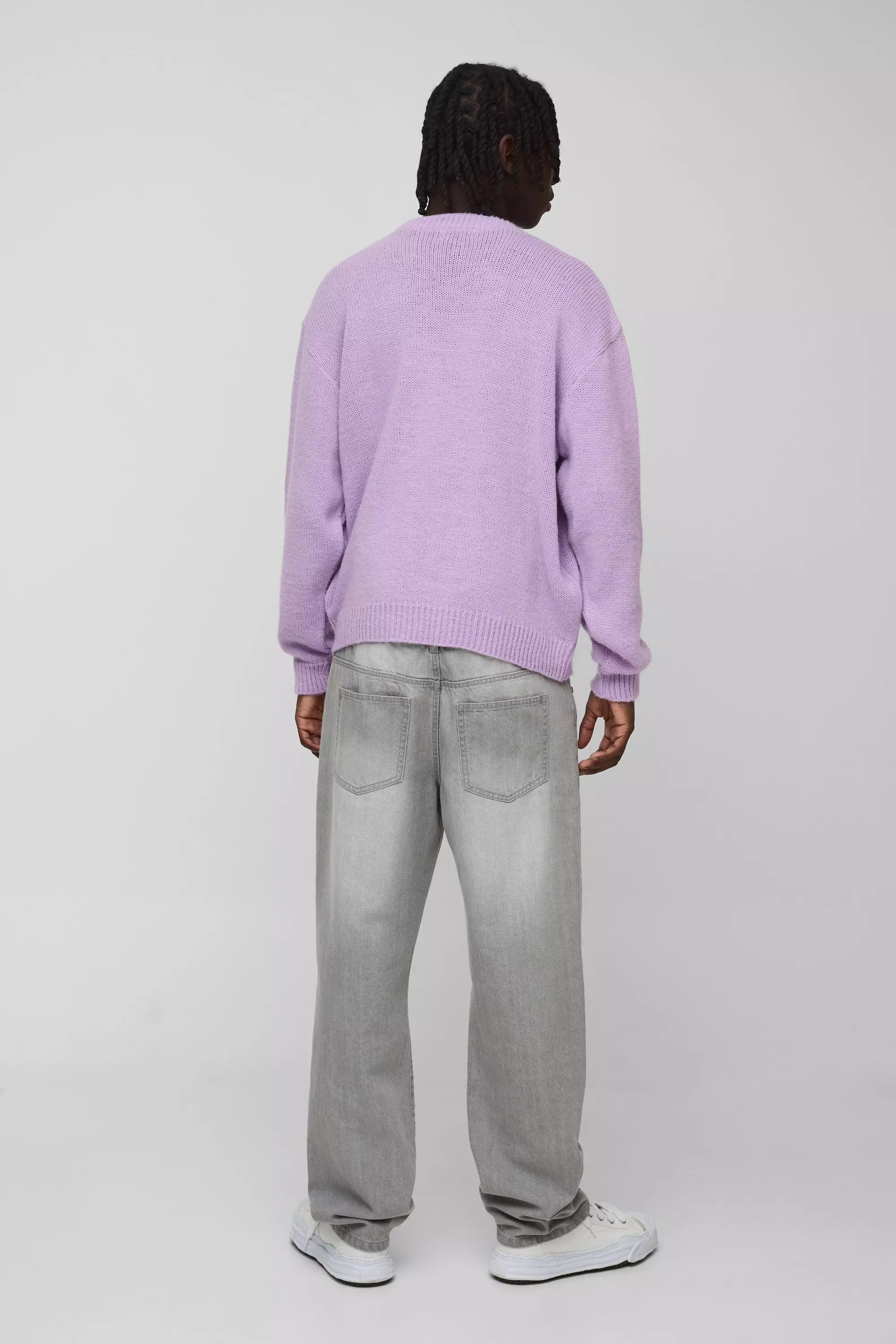 Pull oversize en maille brossée, Purple autre image
