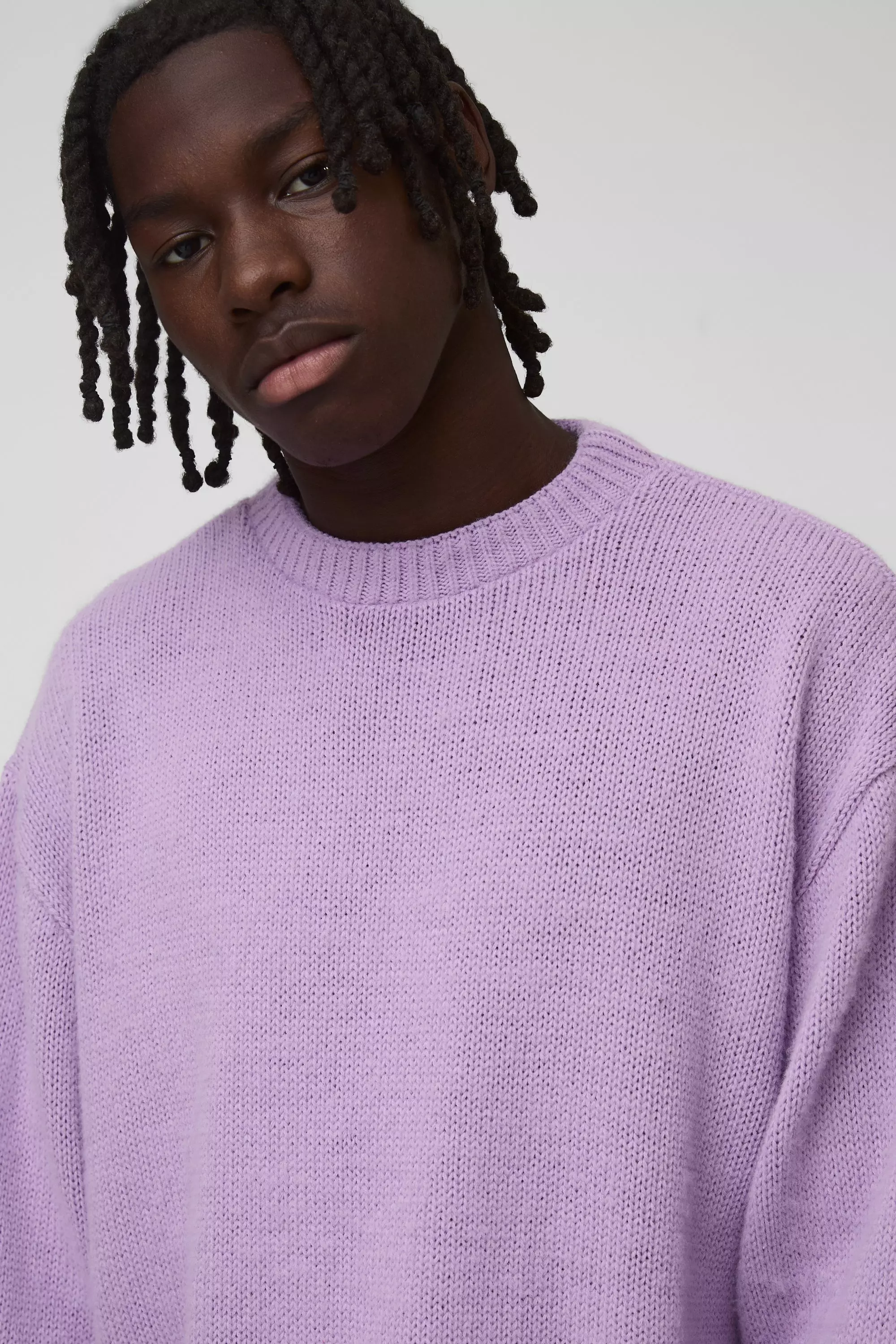 Pull oversize en maille brossée, Purple autre image