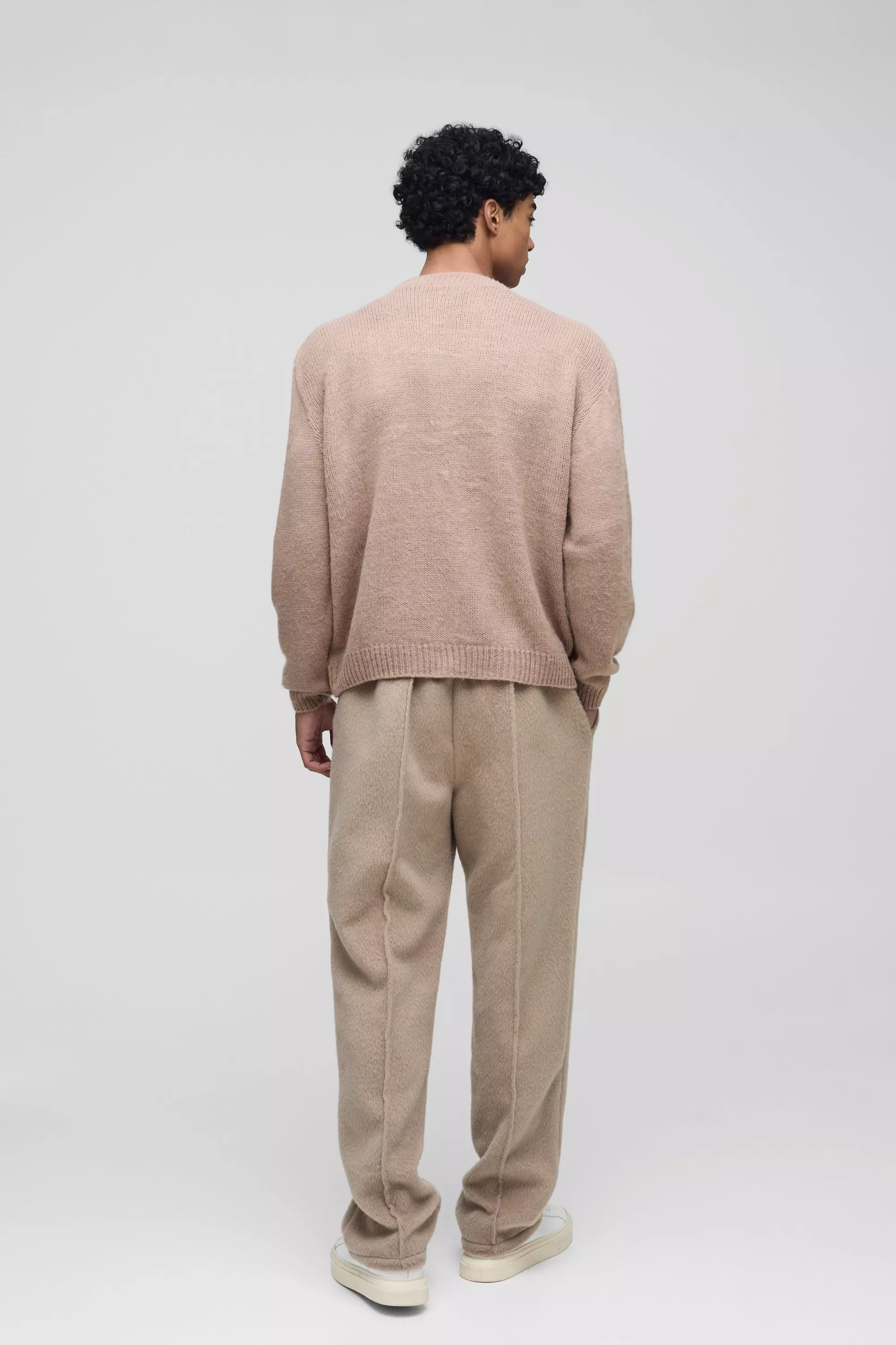 Stone Oversized Boxy Brushed Knitted Jumper alternative image